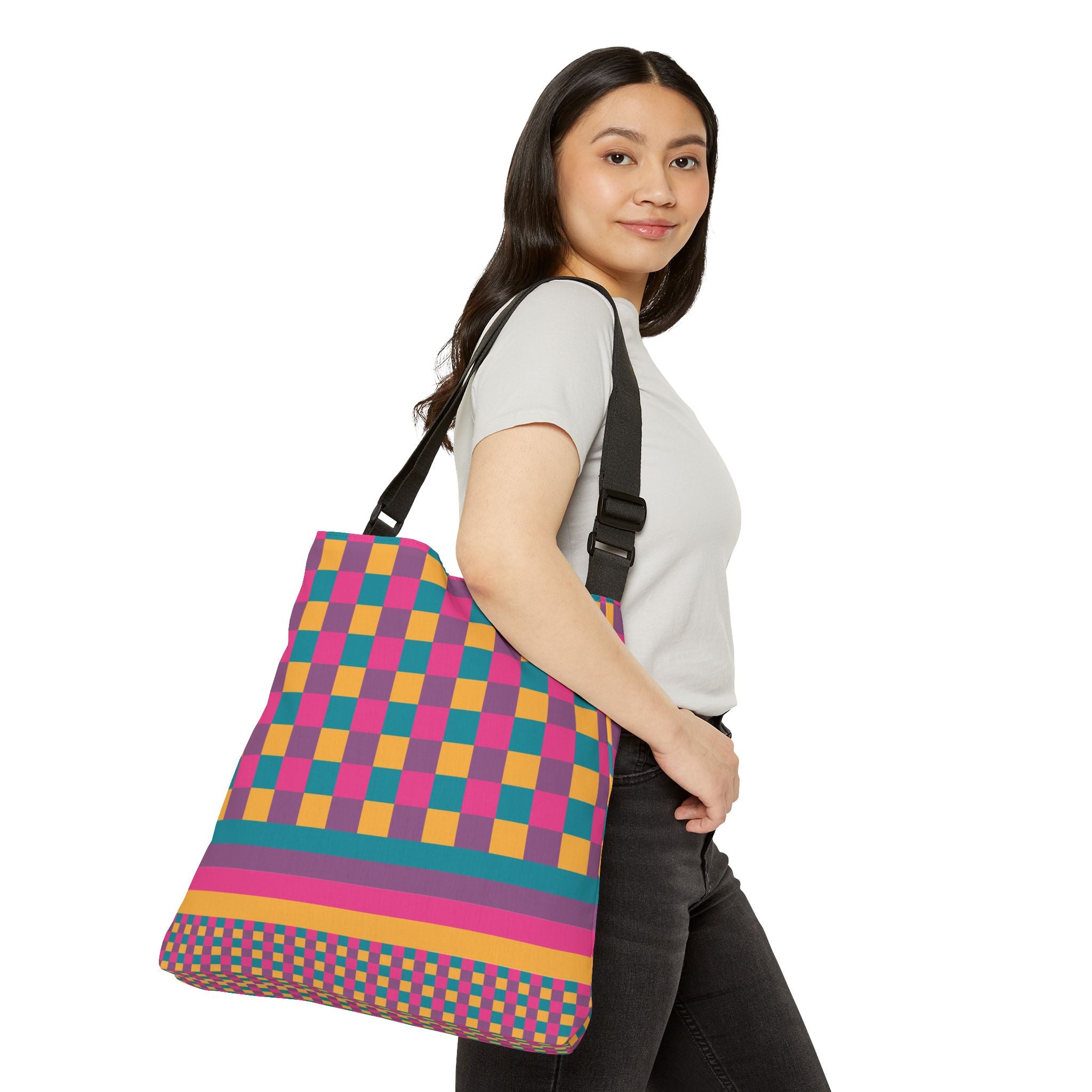 Colorblock Geometric Tote Bag