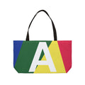 Personalized 'A' Colorblock Tote Bag — Monogram Weekender Tote