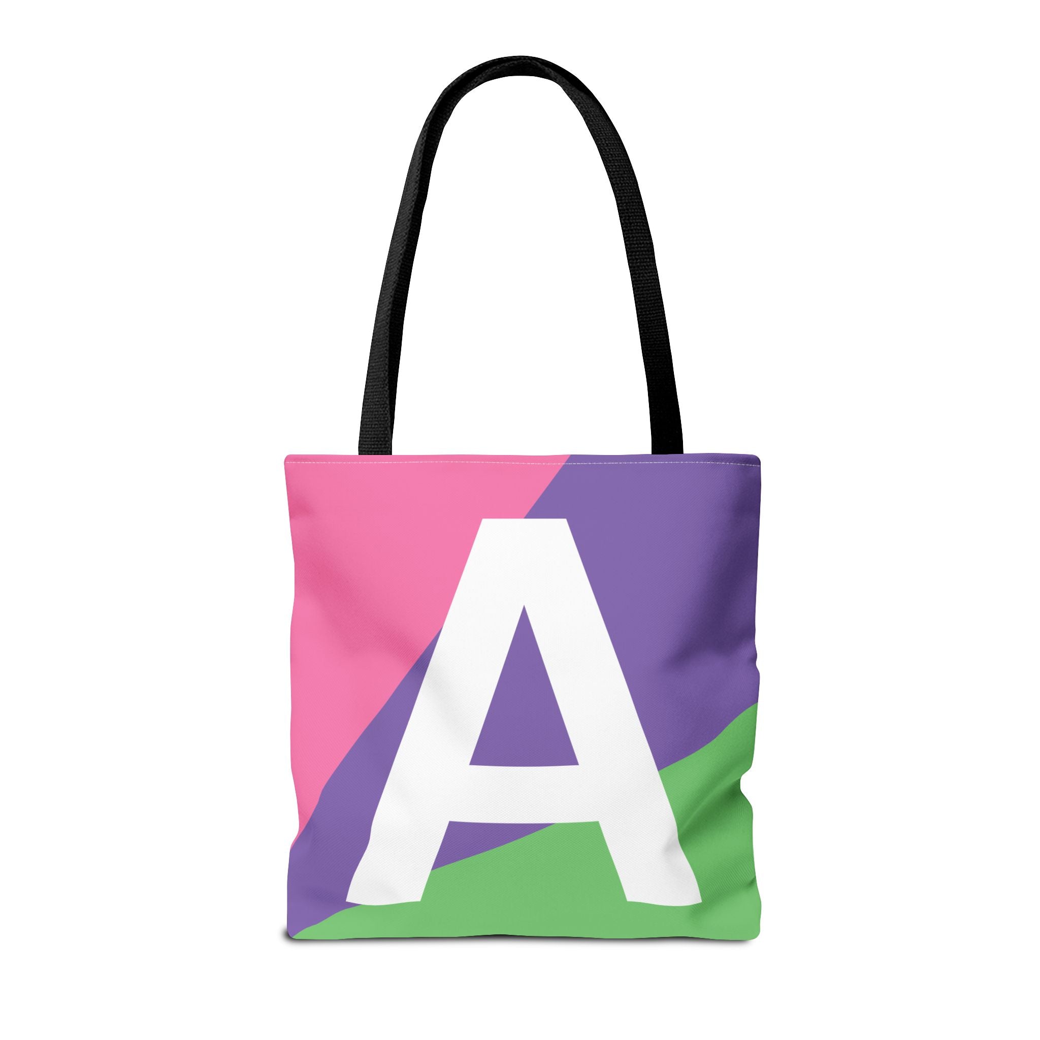 Monogram 'A' Colorblock Tote Bag — Personalized Initial A Shoulder Tote