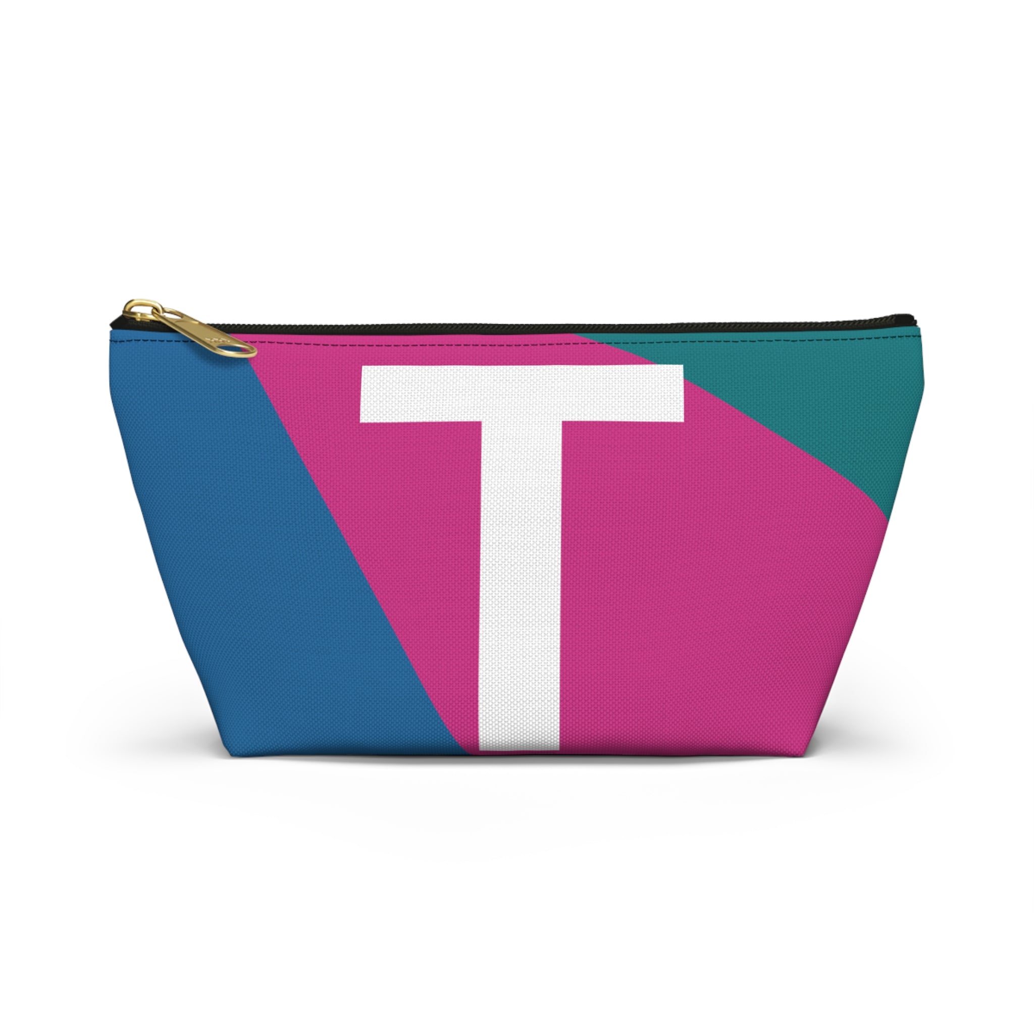 Initials Colorblock Accessory Pouch — Monogram T T-Bottom Cosmetic Bag
