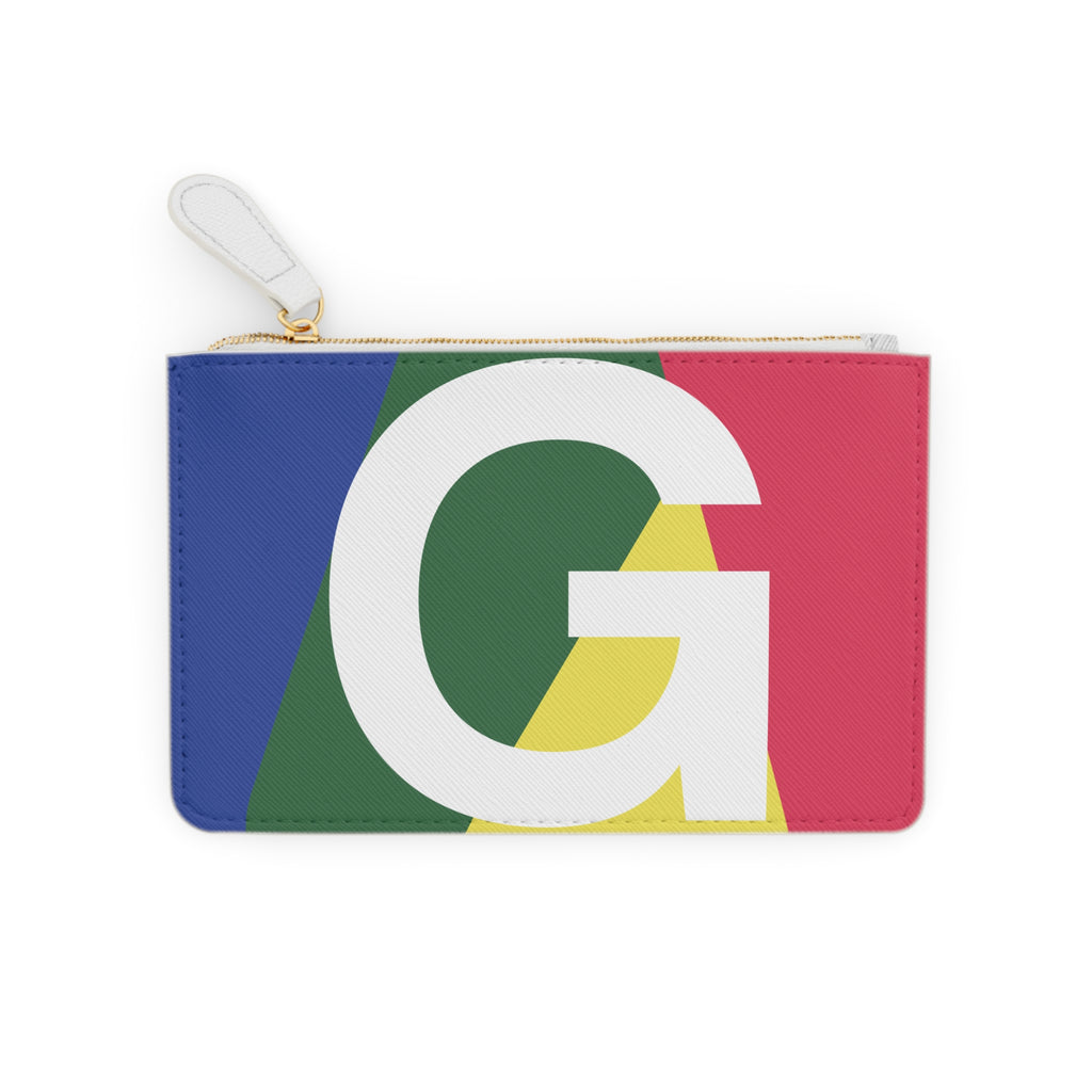 Initial G Mini Clutch — Colorblock Monogram Wristlet Wallet