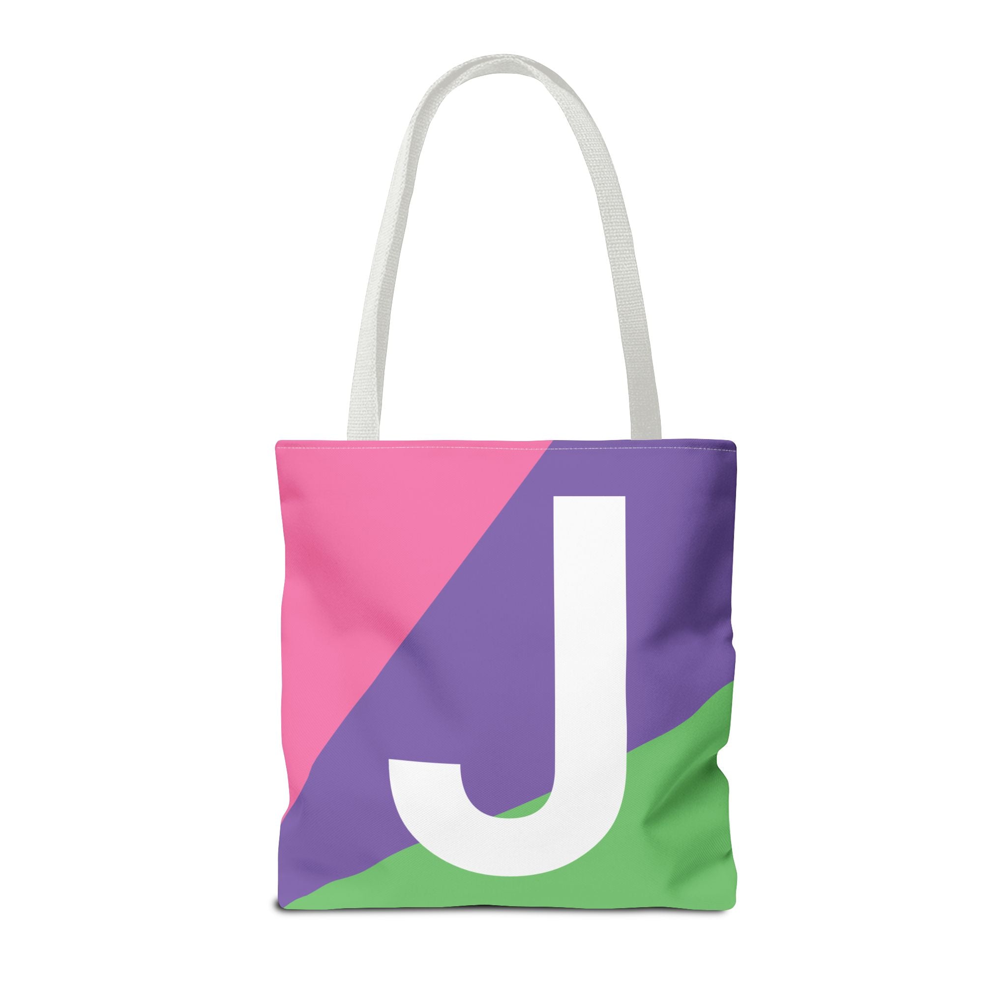 Monogram 'J' Colorblock Tote Bag — Personalized Initial J Shoulder Tote