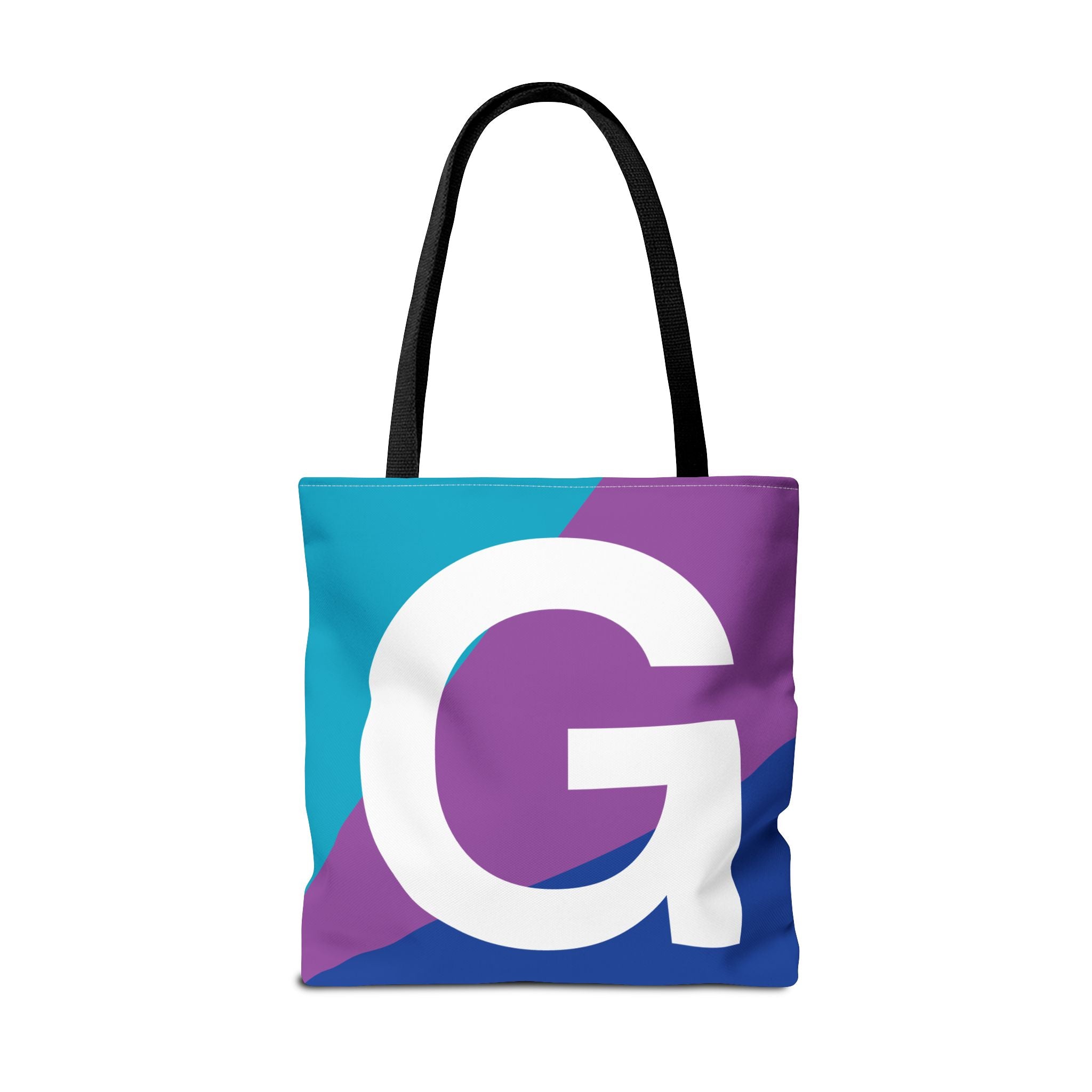 Monogram 'G' Colorblock Tote Bag — Personalized Initial G Shoulder Tote