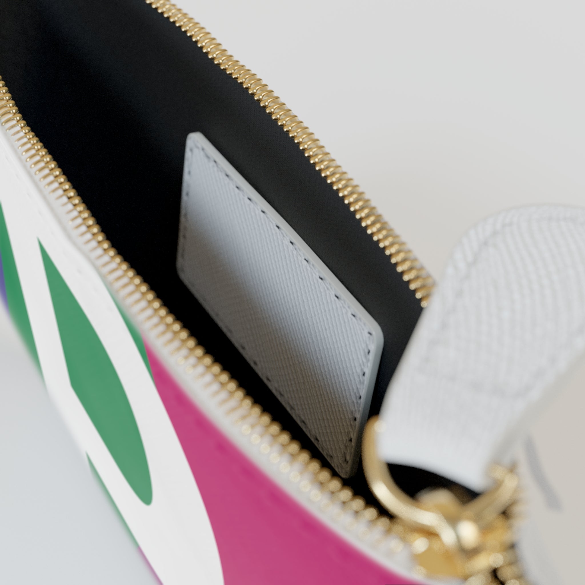 Initial P Mini Clutch — Colorblock Monogram Wristlet Wallet