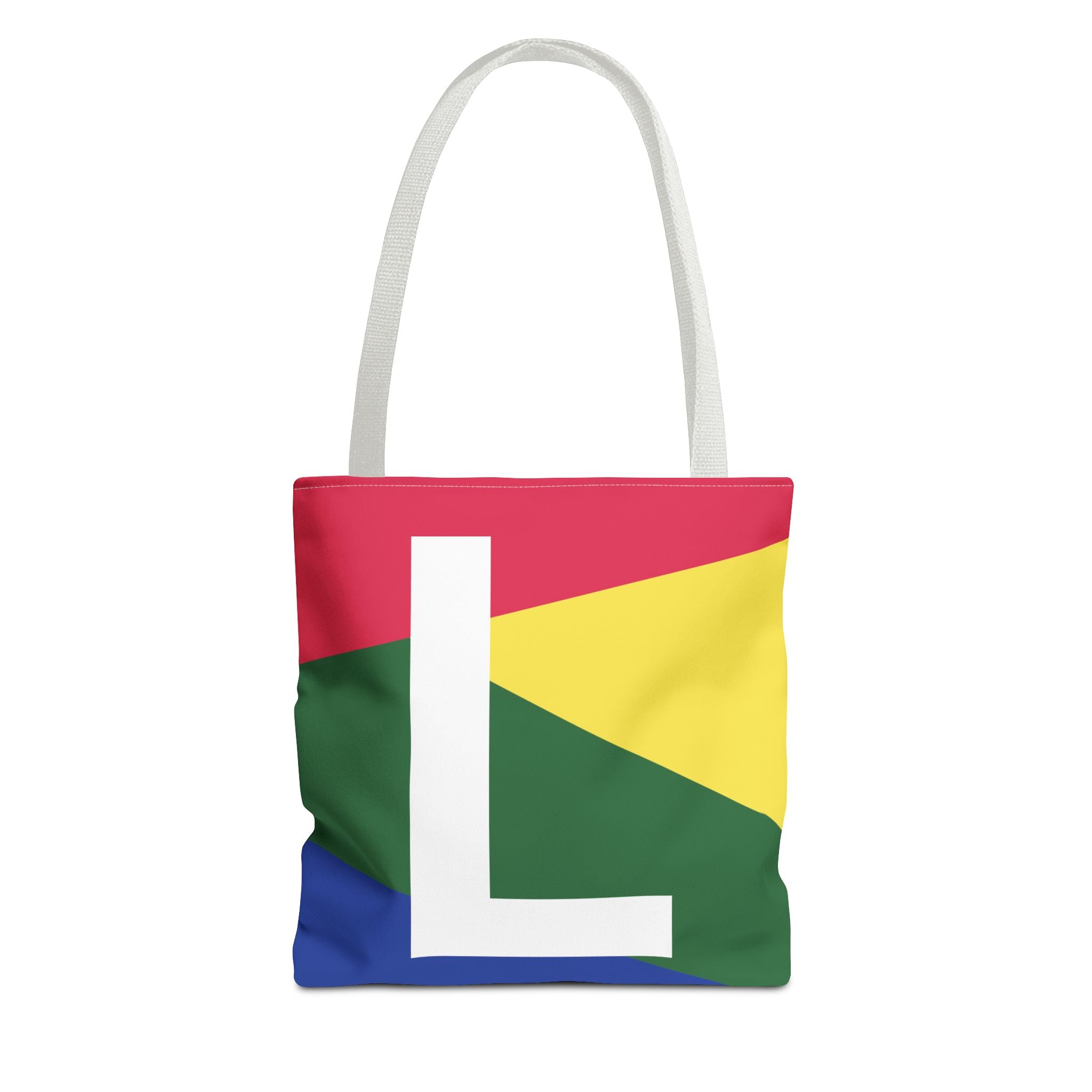 Monogram 'L' Colorblock Tote Bag — Personalized Initial L Shoulder Tote