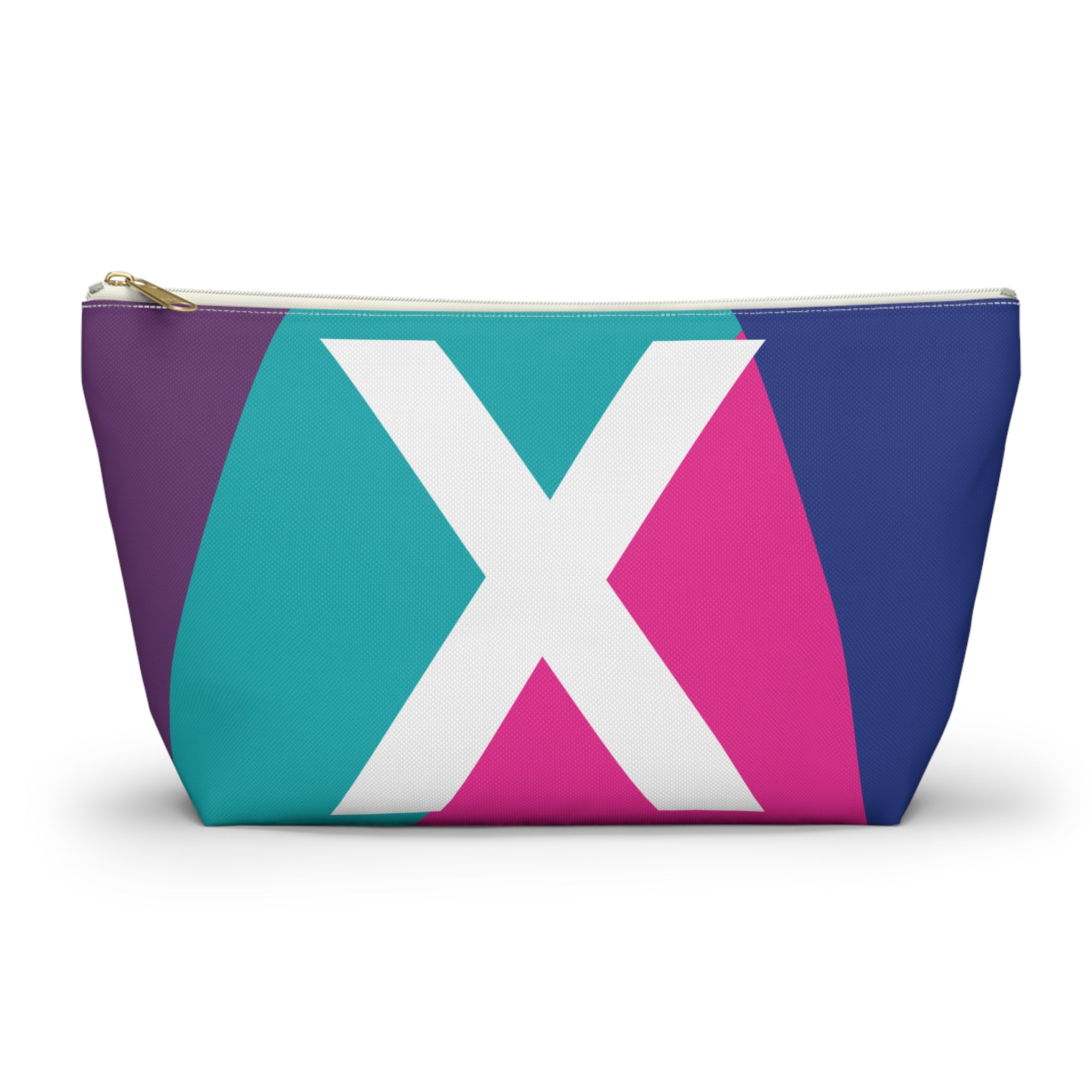 Initials Colorblock Accessory Pouch — Monogram X T-Bottom Cosmetic Bag