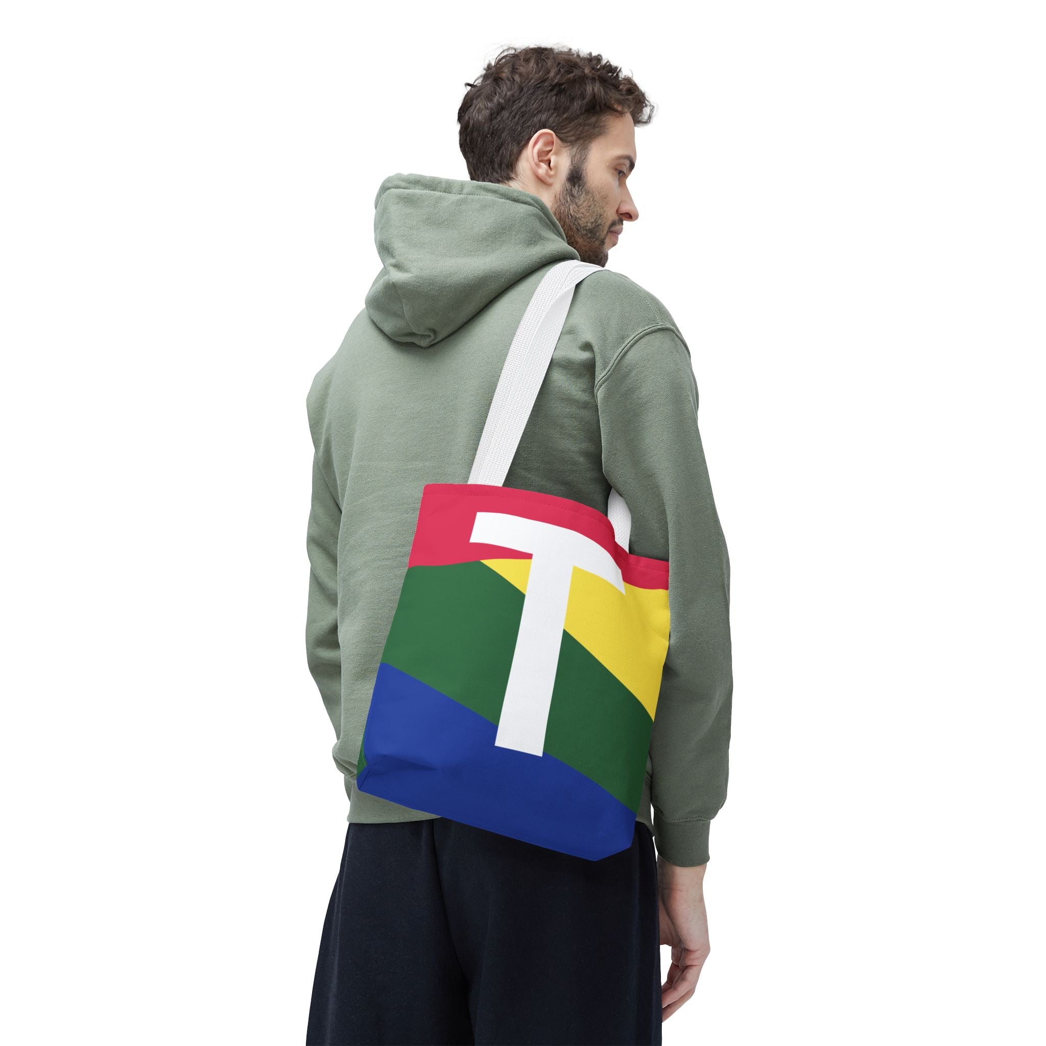 Monogram 'T' Colorblock Tote Bag — Personalized Initial T Shoulder Tote