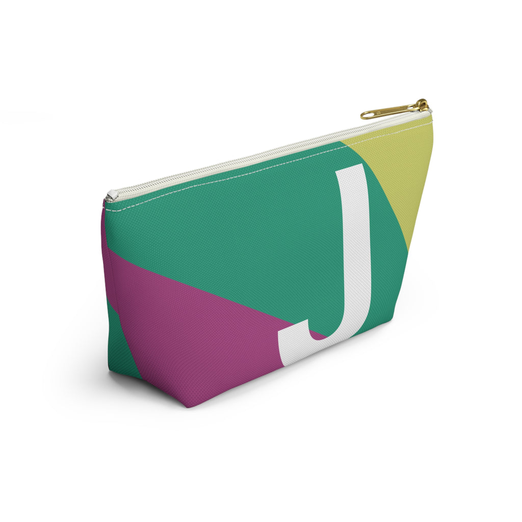 Initials Colorblock Accessory Pouch — Monogram J T-Bottom Cosmetic Bag