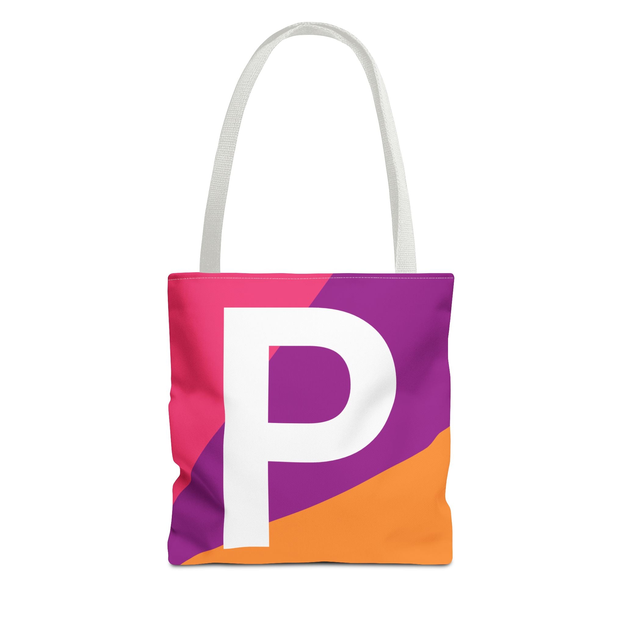 Monogram 'P' Colorblock Tote Bag — Personalized Initial P Shoulder Tote