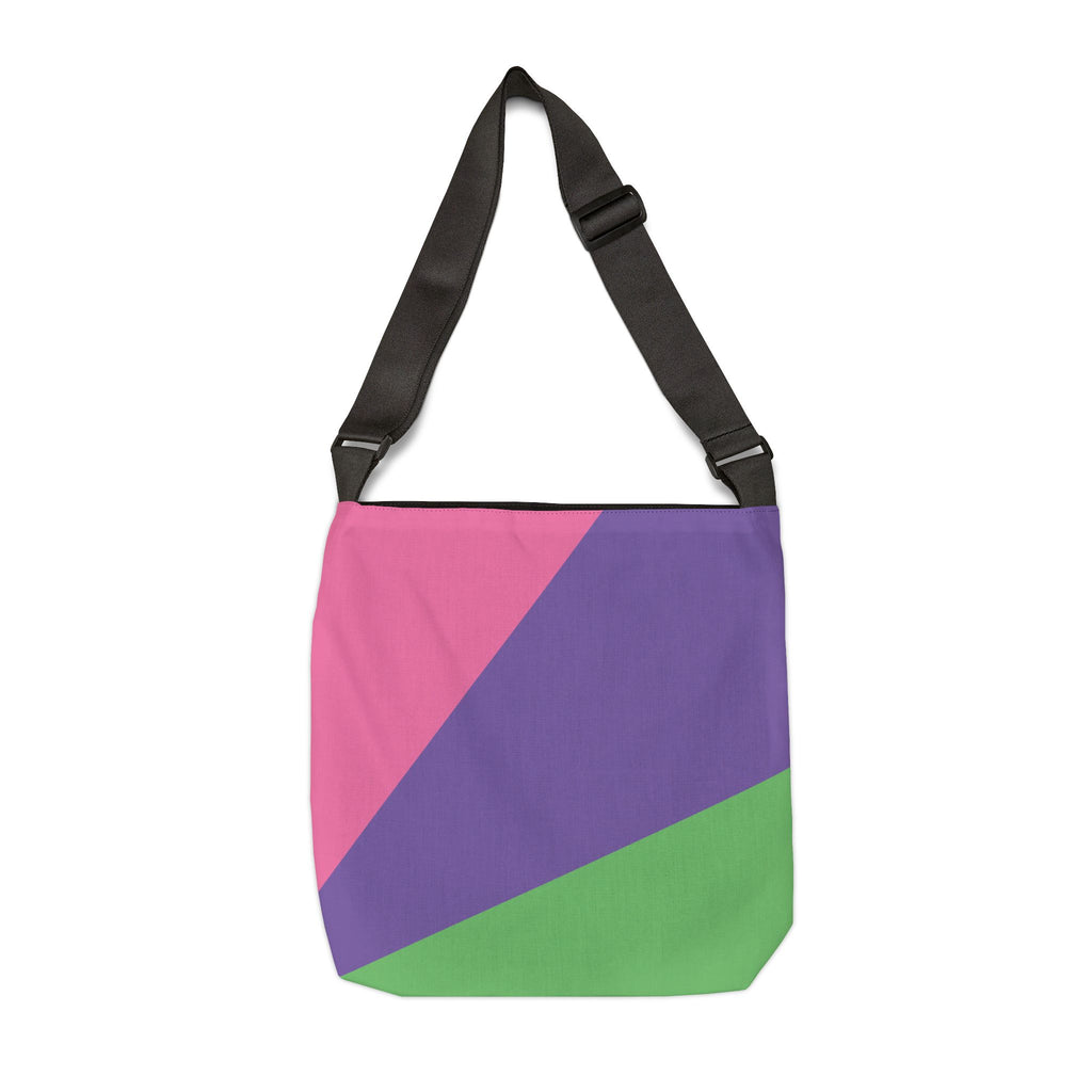 Colorblock Geometric Tote Bag — Adjustable Strap, Bright Abstract Pattern