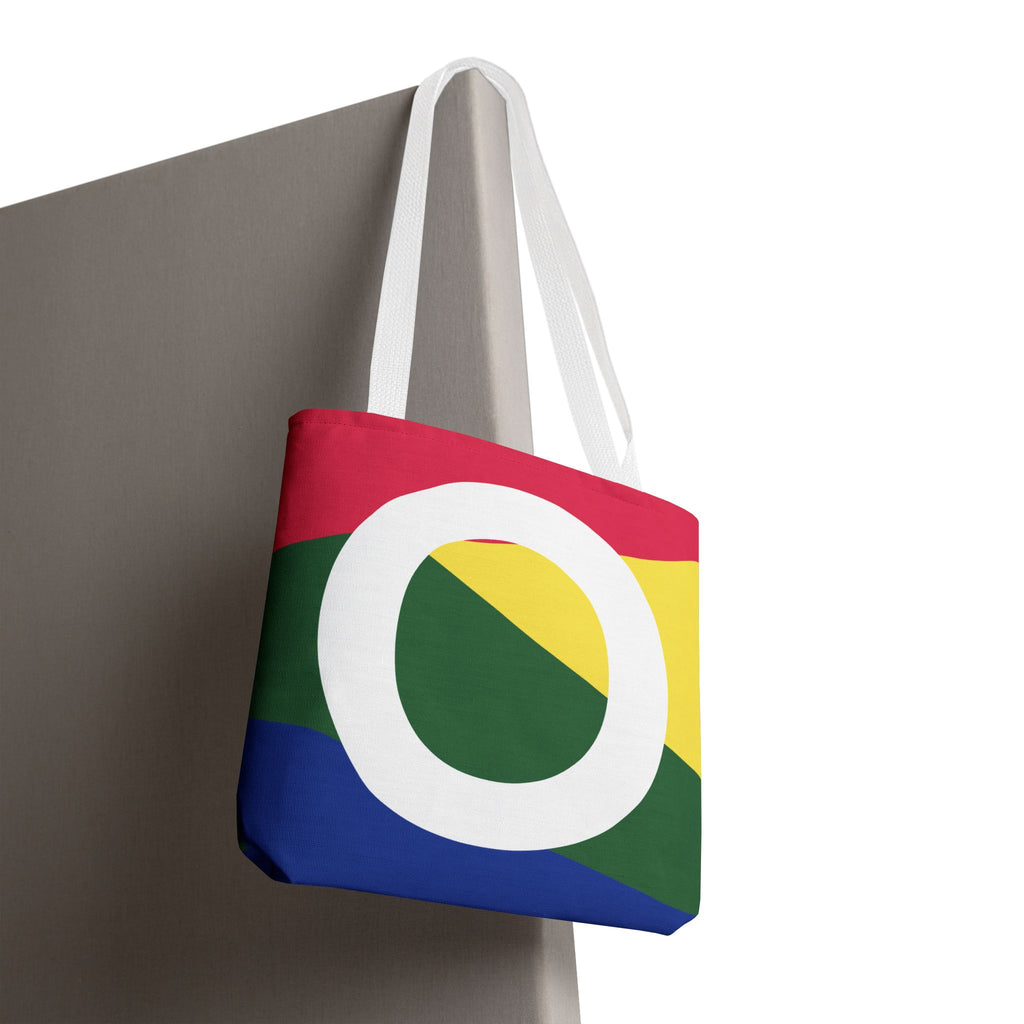 Monogram 'O' Colorblock Tote Bag — Personalized Initial O Shoulder Tote