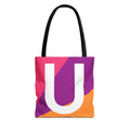 Monogram 'U' Colorblock Tote Bag — Personalized Initial U Shoulder Tote