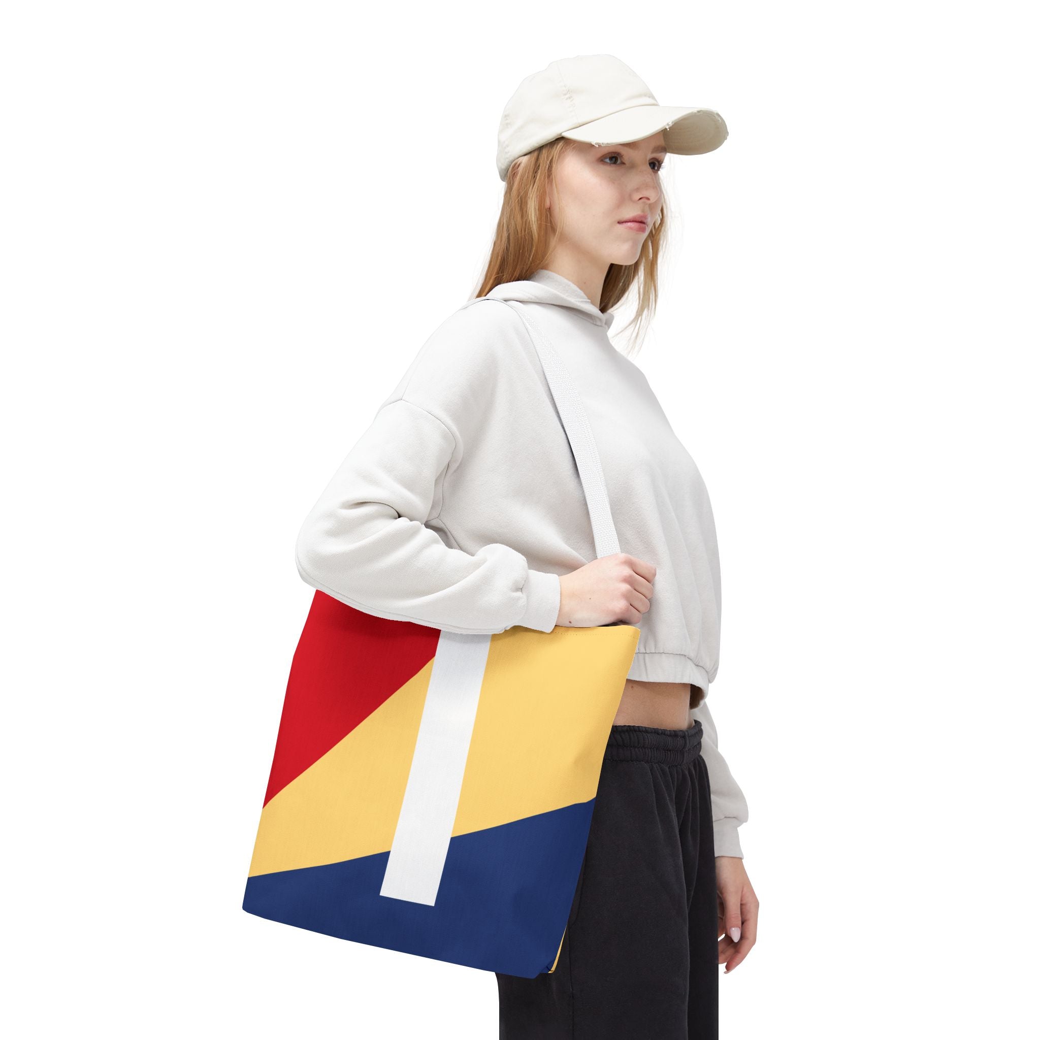 Monogram 'I' Colorblock Tote Bag — Personalized Initial I Shoulder Tote