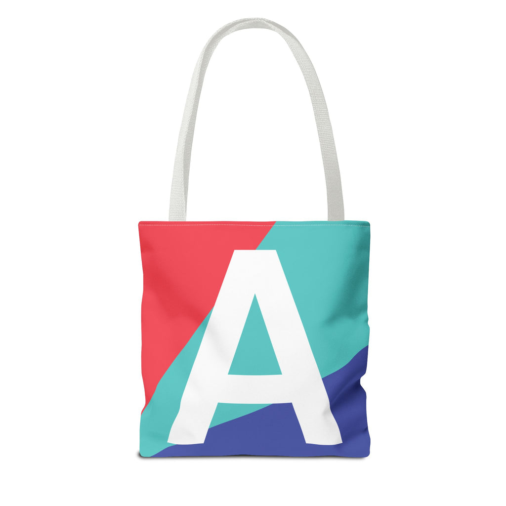 Monogram 'A' Colorblock Tote Bag — Personalized Initial A Shoulder Tote