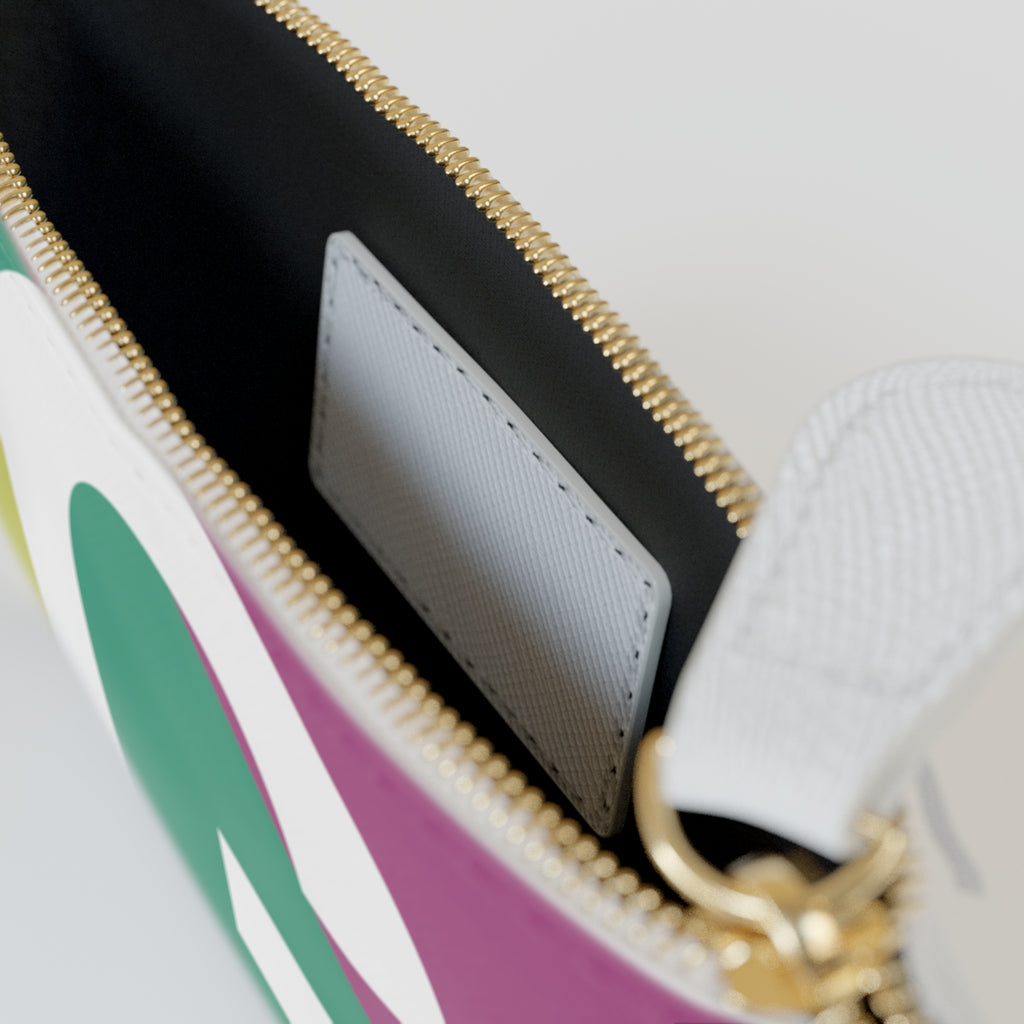 Initial G Mini Clutch — Colorblock Monogram Wristlet Wallet