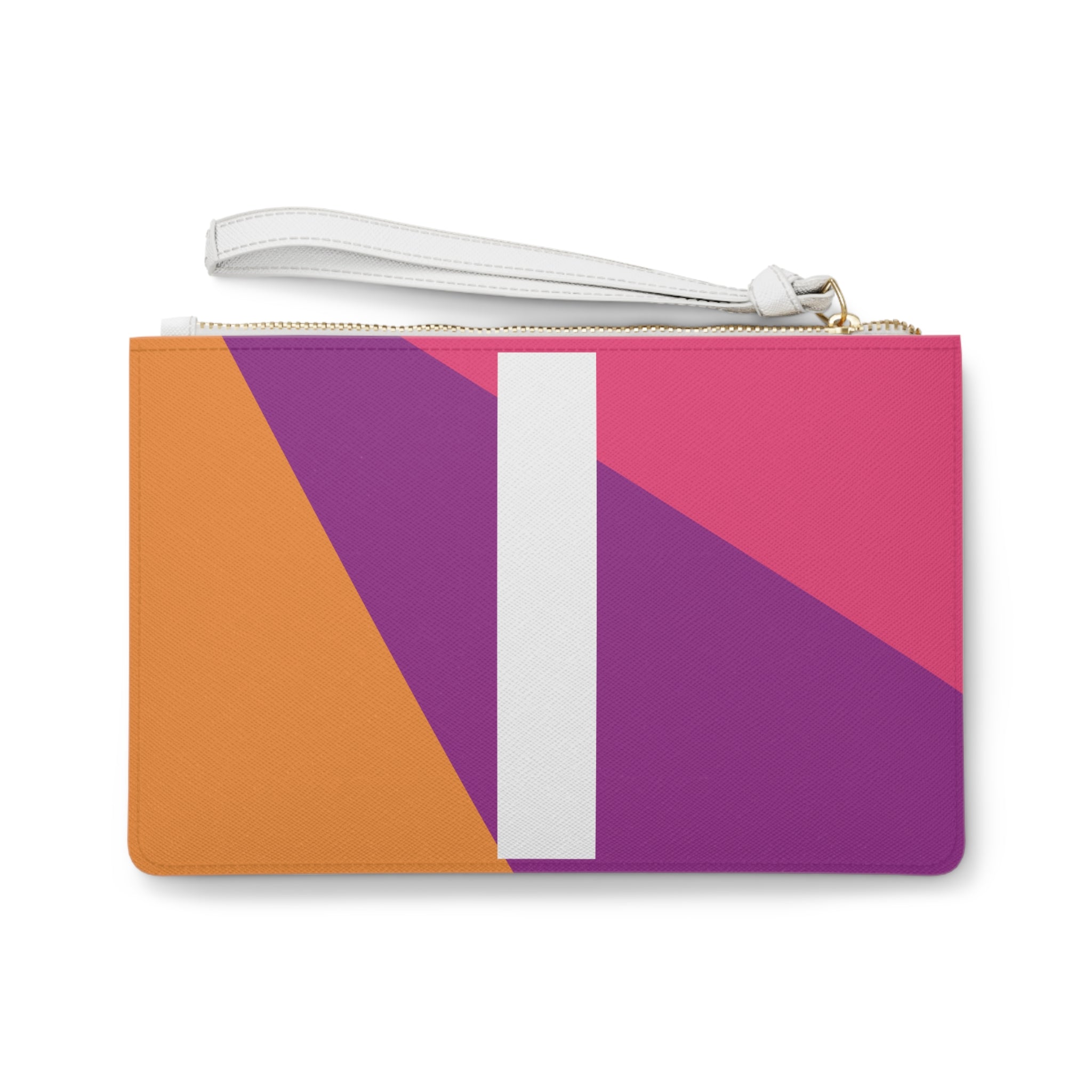 Monogram 'I' Colorblock Clutch Bag — Bold Geometric Wristlet for Everyday & Gifts