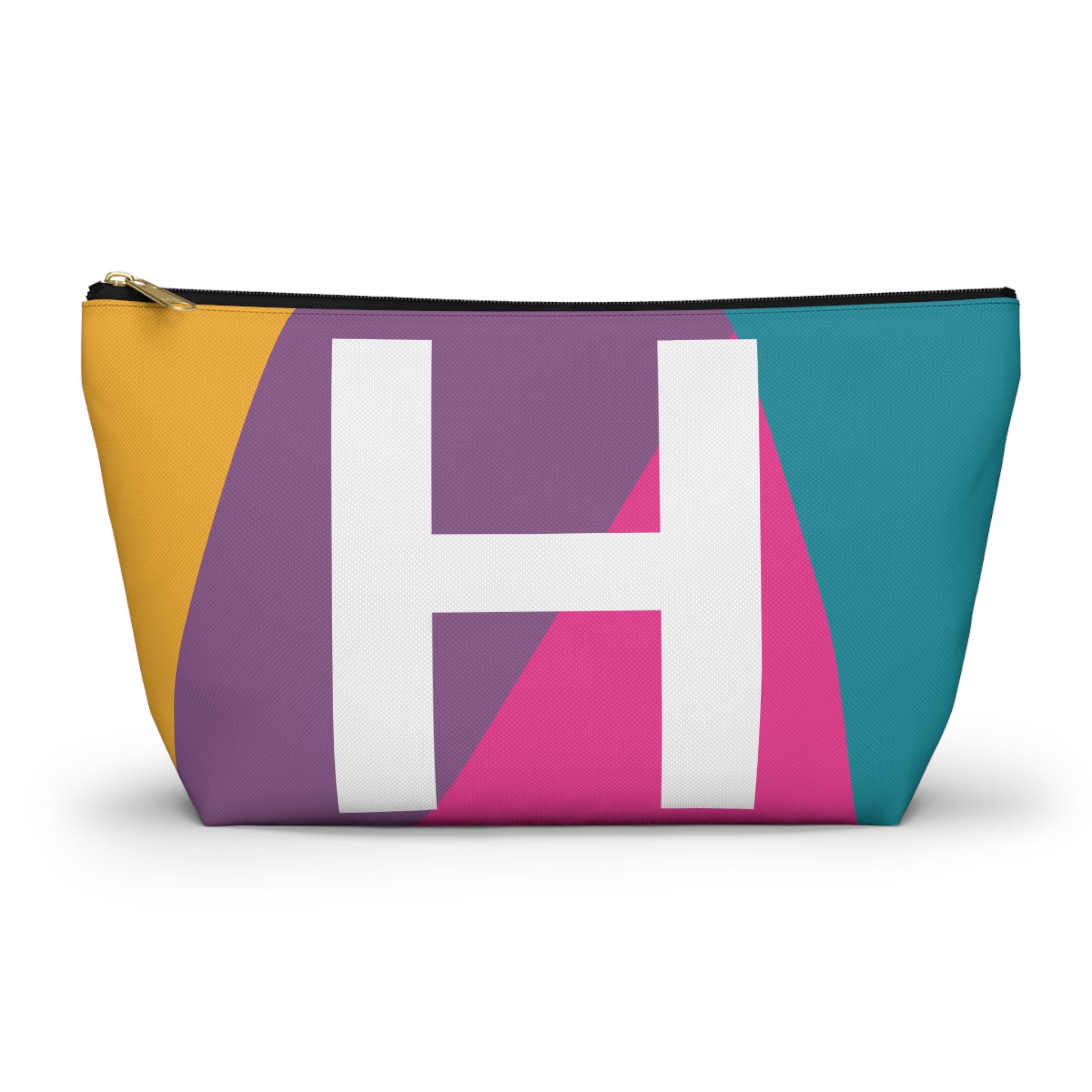 Initials Colorblock Accessory Pouch — Monogram H T-Bottom Cosmetic Bag