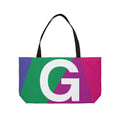 Personalized 'G' Colorblock Tote Bag — Monogram Weekender Tote
