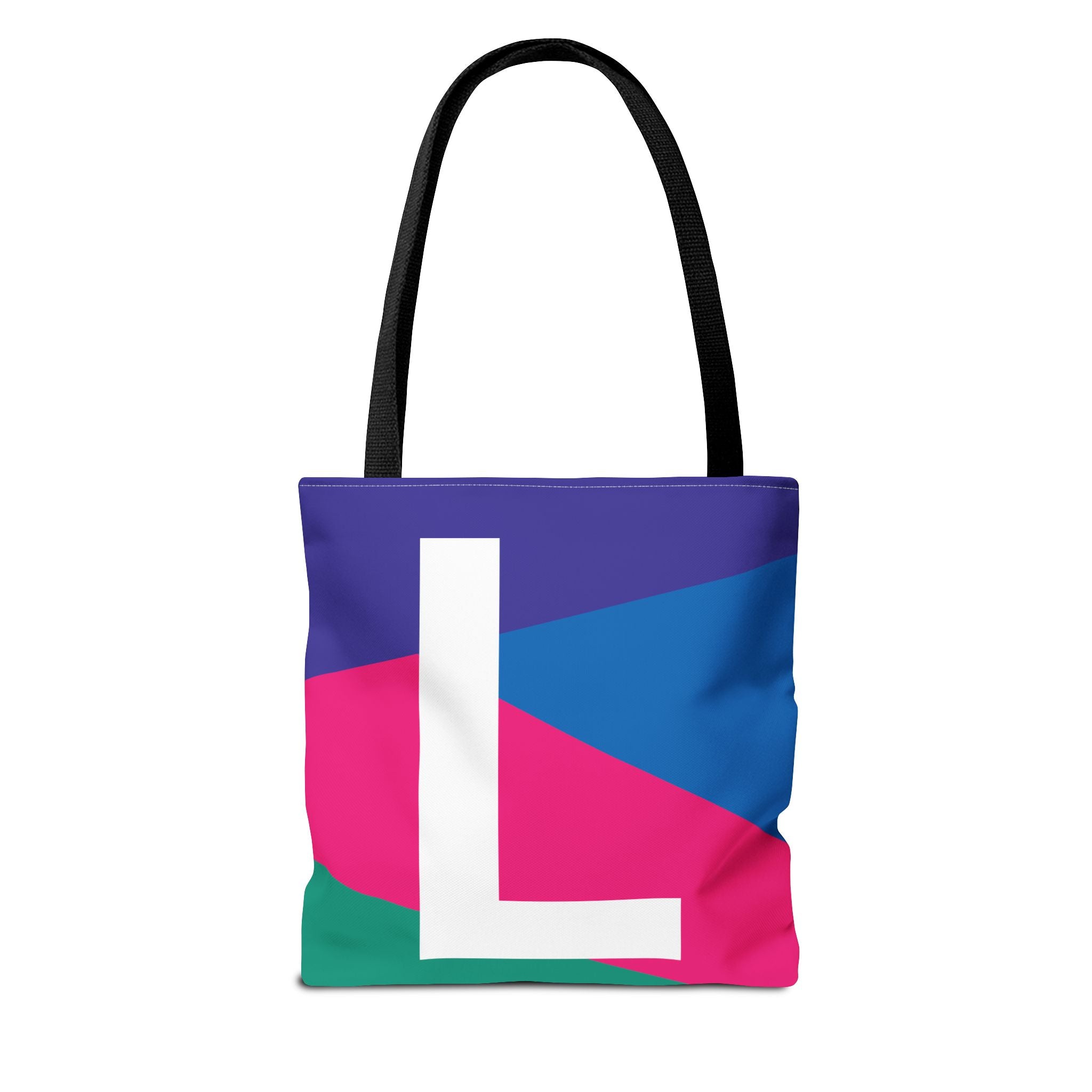 Monogram 'L' Colorblock Tote Bag — Personalized Initial L Shoulder Tote