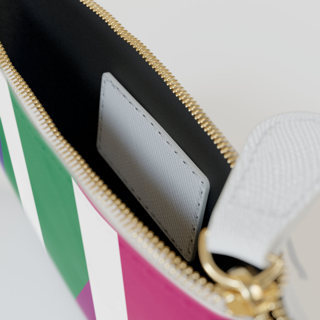 Initial U Mini Clutch — Colorblock Monogram Wristlet Wallet