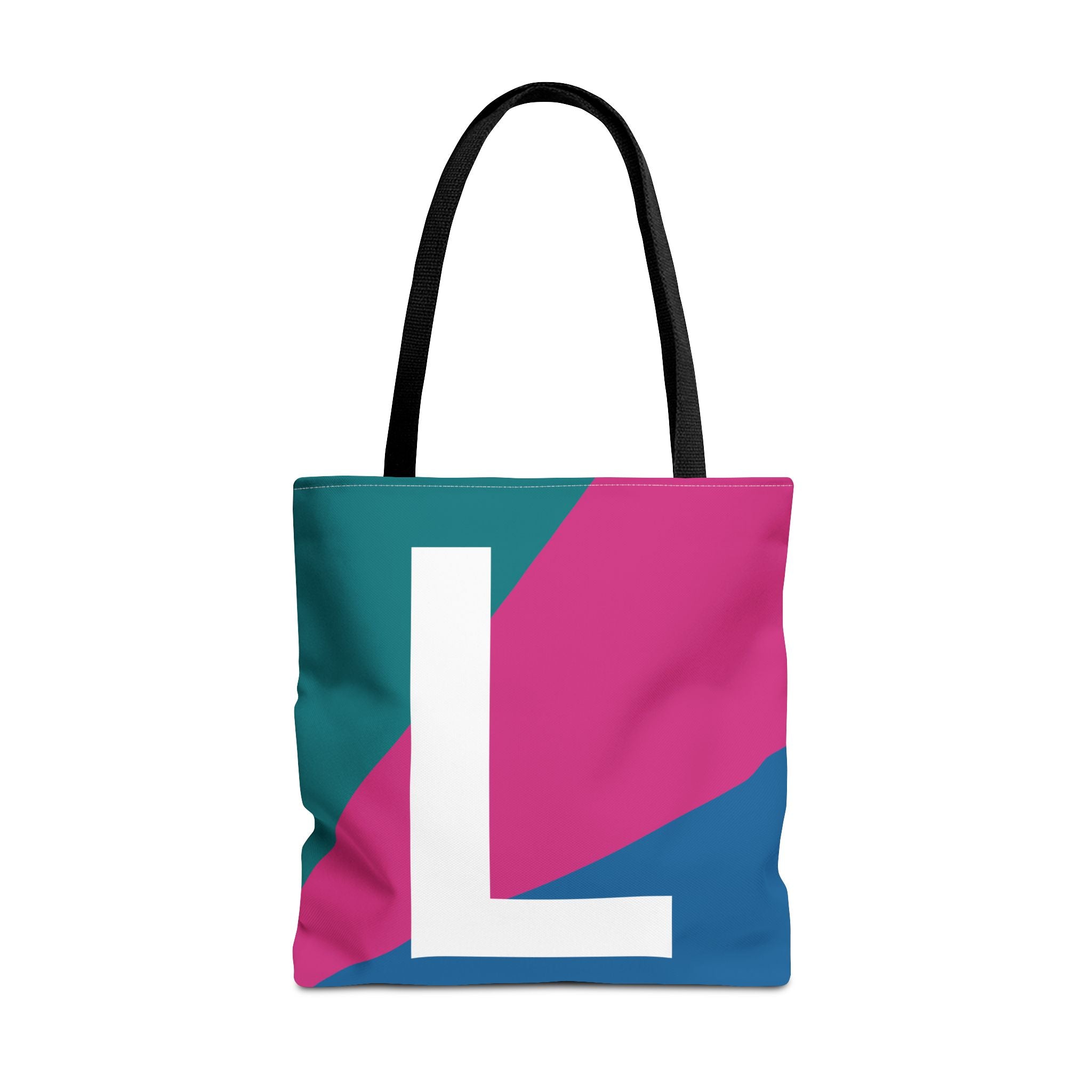 Monogram 'L' Colorblock Tote Bag — Personalized Initial L Shoulder Tote