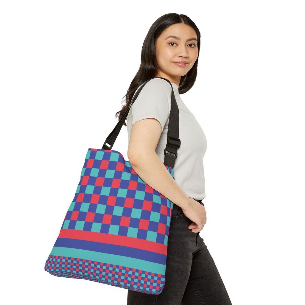 Colorblock Geometric Tote Bag