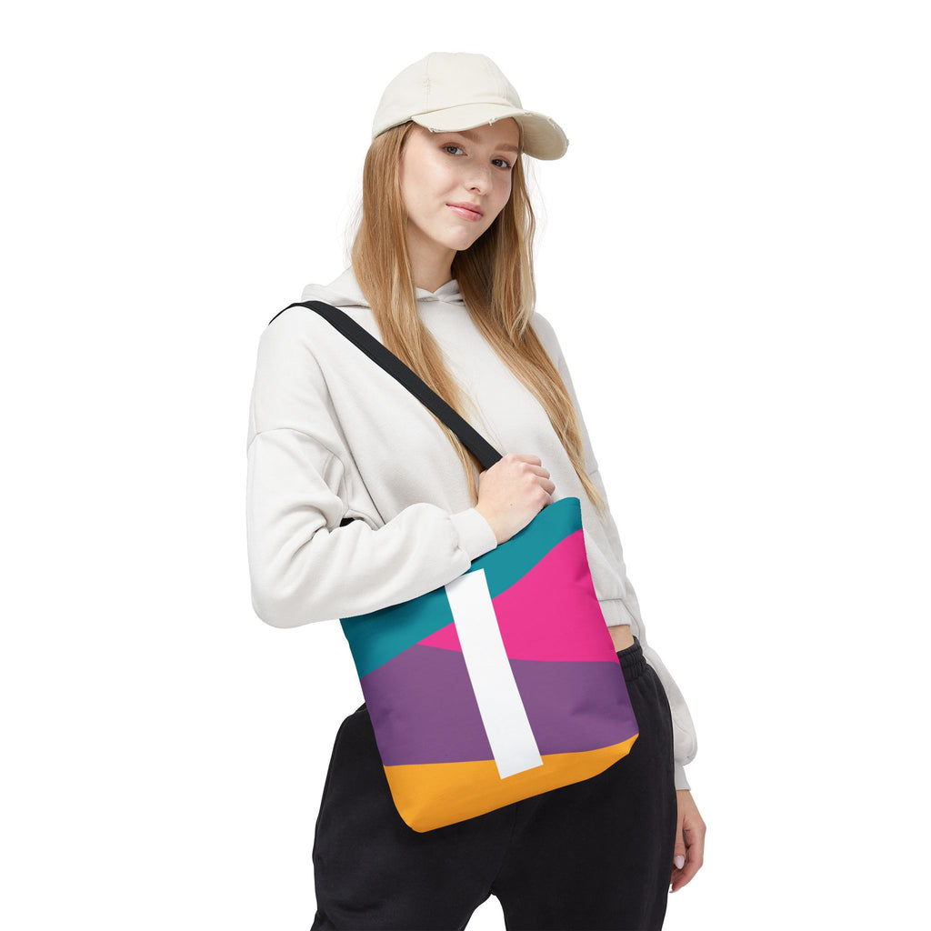 Monogram 'I' Colorblock Tote Bag — Personalized Initial I Shoulder Tote