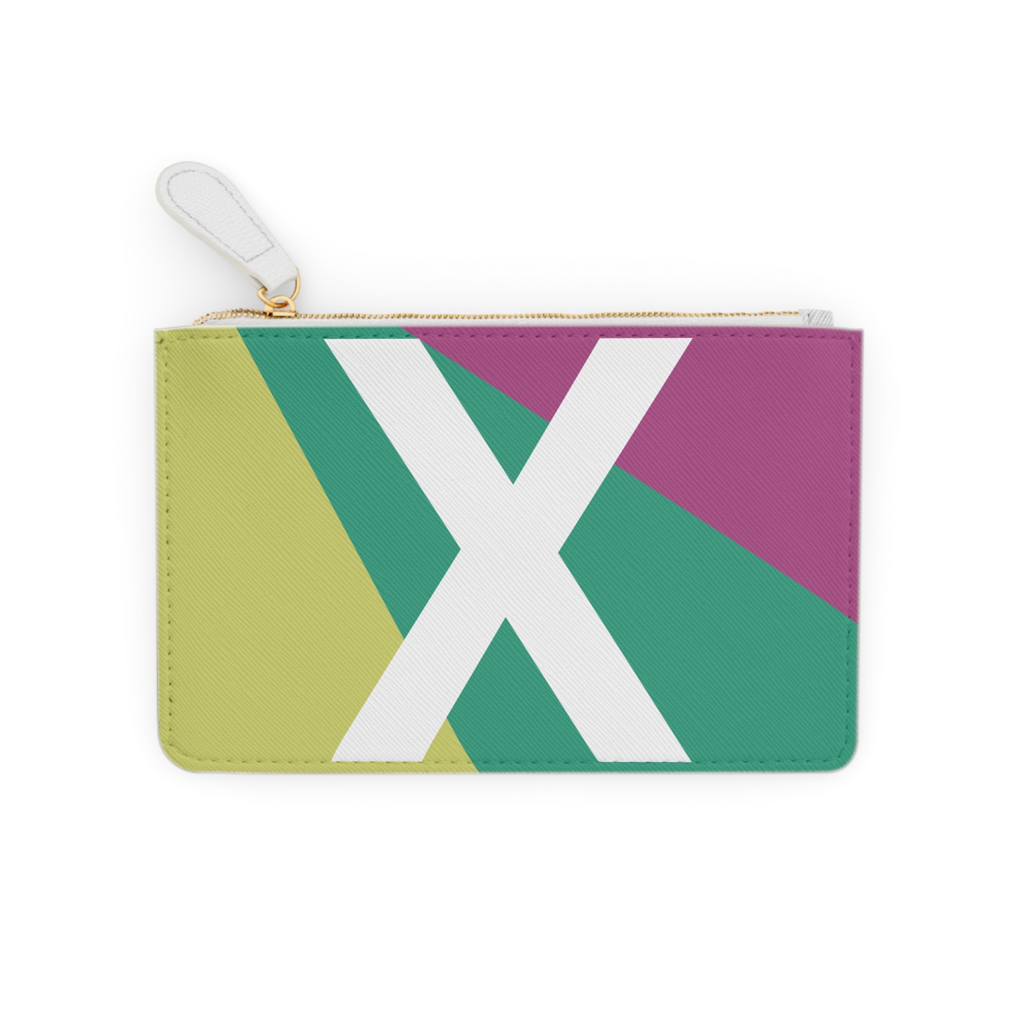 Initial X Mini Clutch — Colorblock Monogram Wristlet Wallet