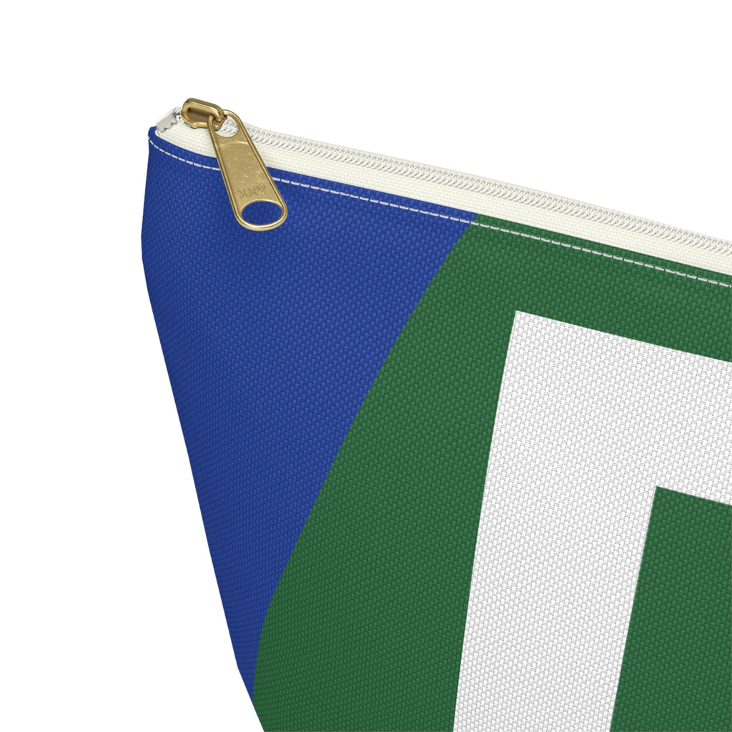 Initials Colorblock Accessory Pouch — Monogram D T-Bottom Cosmetic Bag
