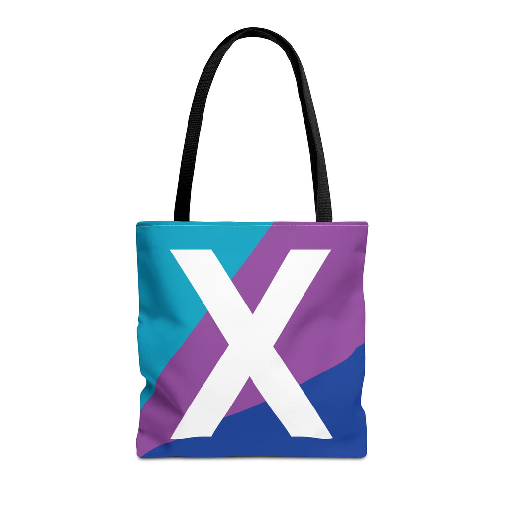 Monogram 'X' Colorblock Tote Bag — Personalized Initial X Shoulder Tote
