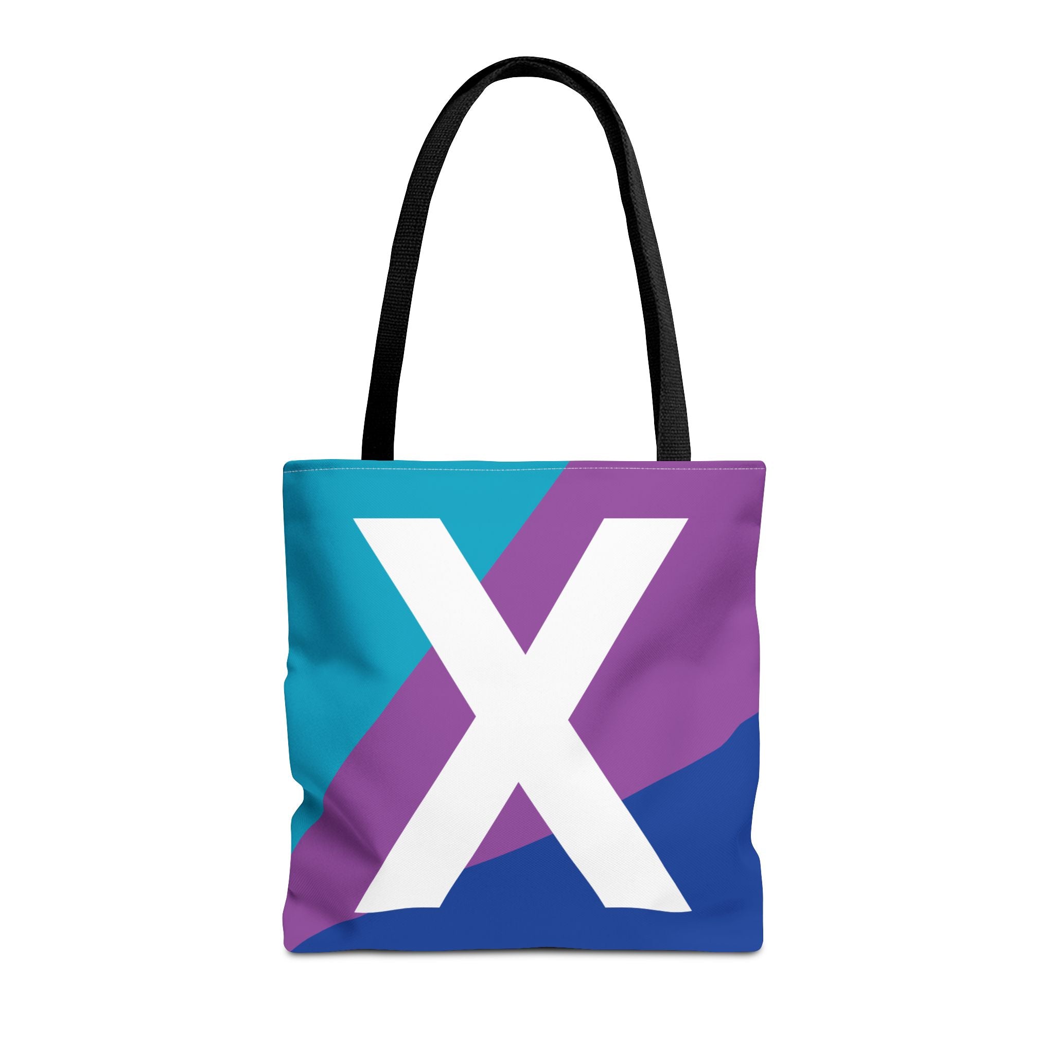 Monogram 'X' Colorblock Tote Bag — Personalized Initial X Shoulder Tote