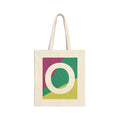 Initial O Colorblock Canvas Tote Bag — Monogram Letter O Reusable Grocery Tote