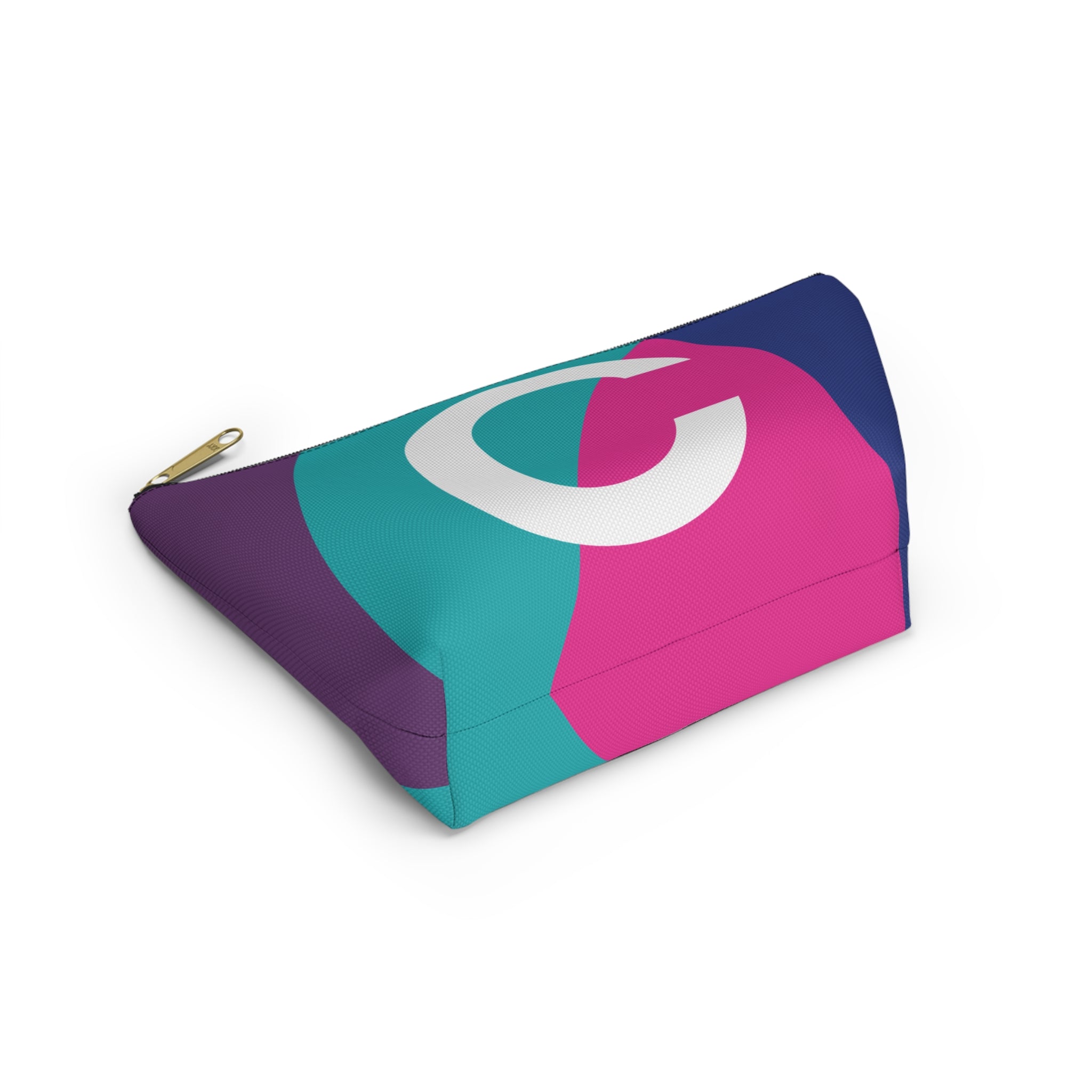 Initials Colorblock Accessory Pouch — Monogram C T-Bottom Cosmetic Bag