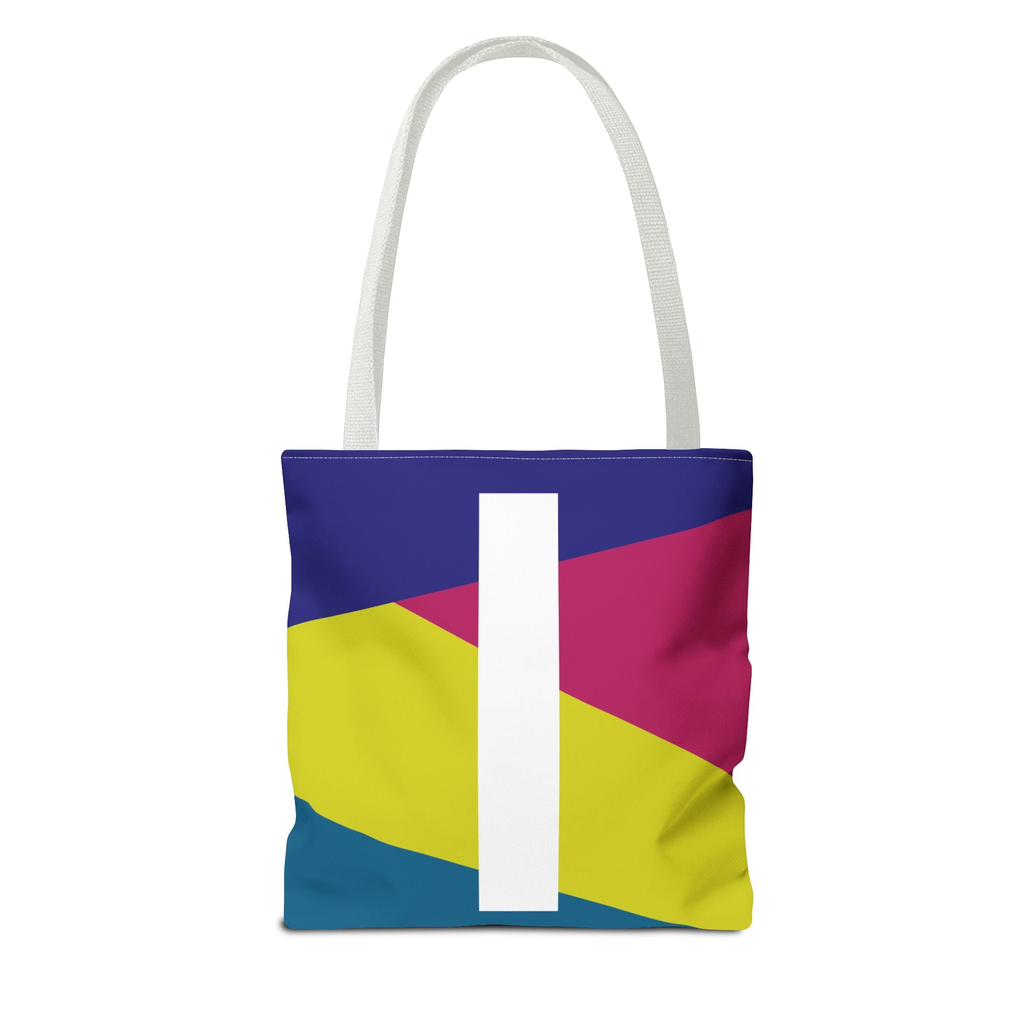 Monogram 'I' Colorblock Tote Bag — Personalized Initial I Shoulder Tote