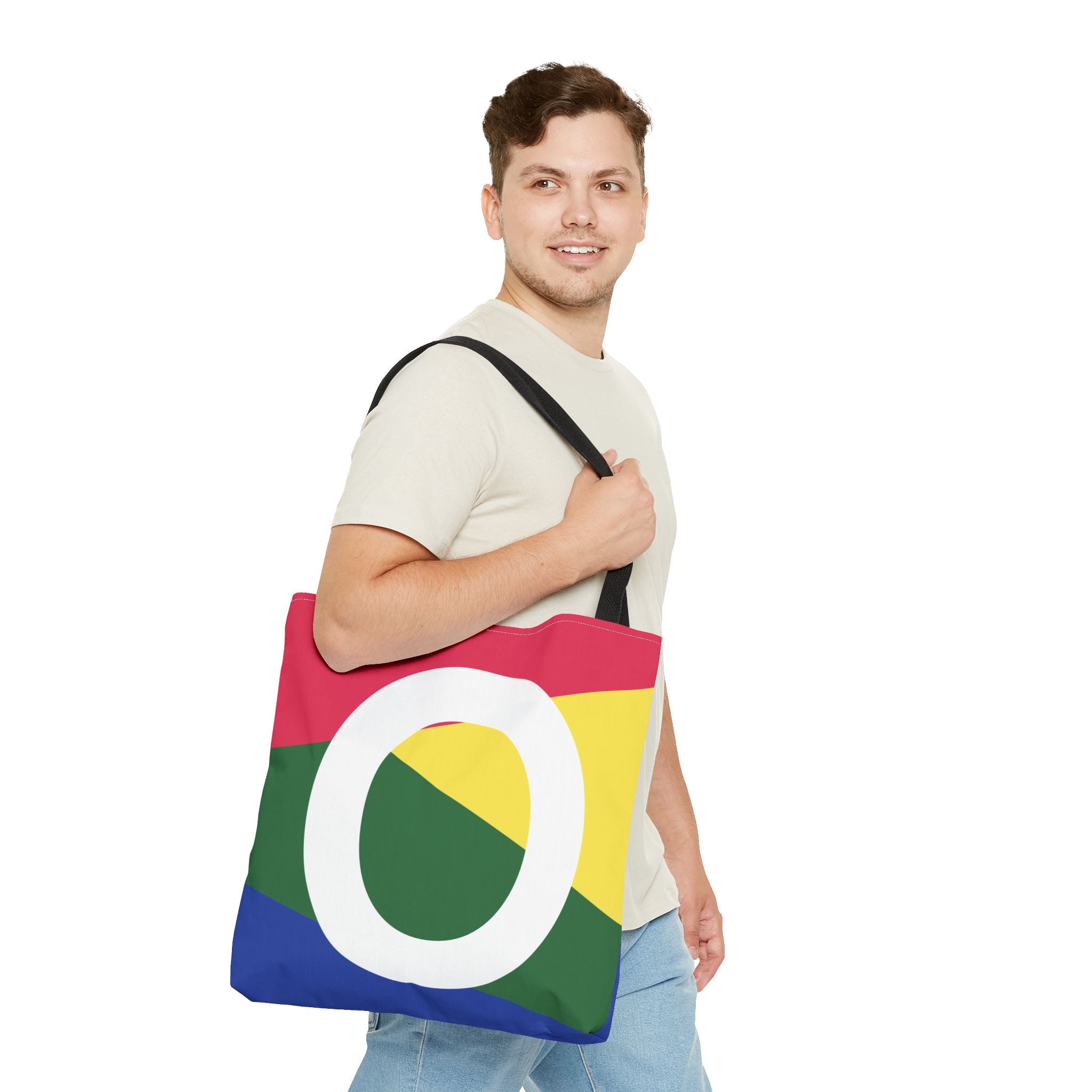 Monogram 'O' Colorblock Tote Bag — Personalized Initial O Shoulder Tote