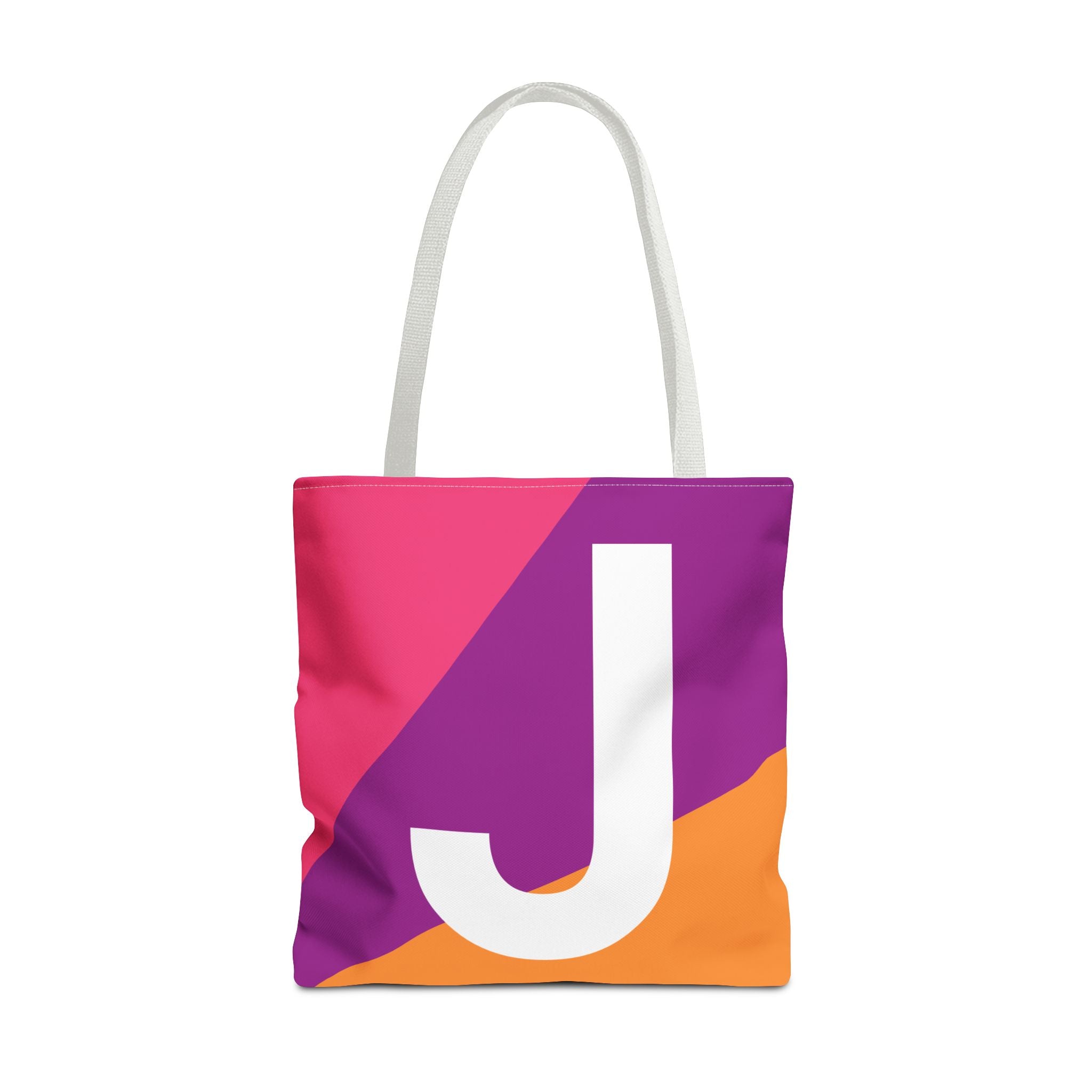 Monogram 'J' Colorblock Tote Bag — Personalized Initial J Shoulder Tote