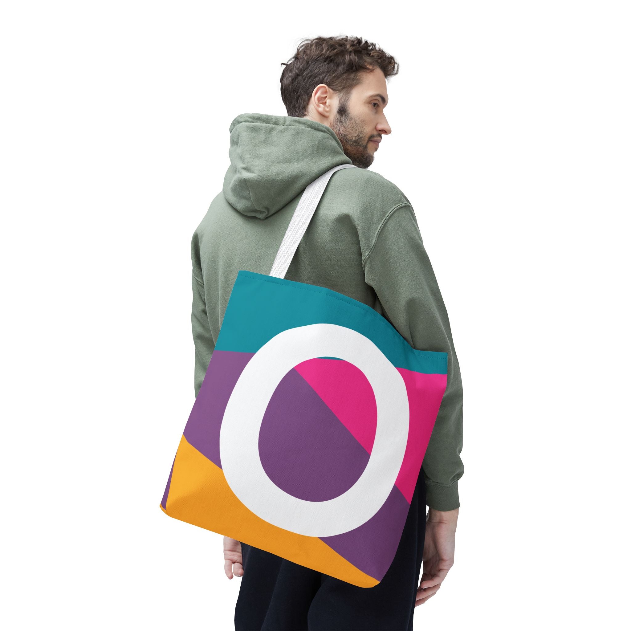 Monogram 'O' Colorblock Tote Bag — Personalized Initial O Shoulder Tote