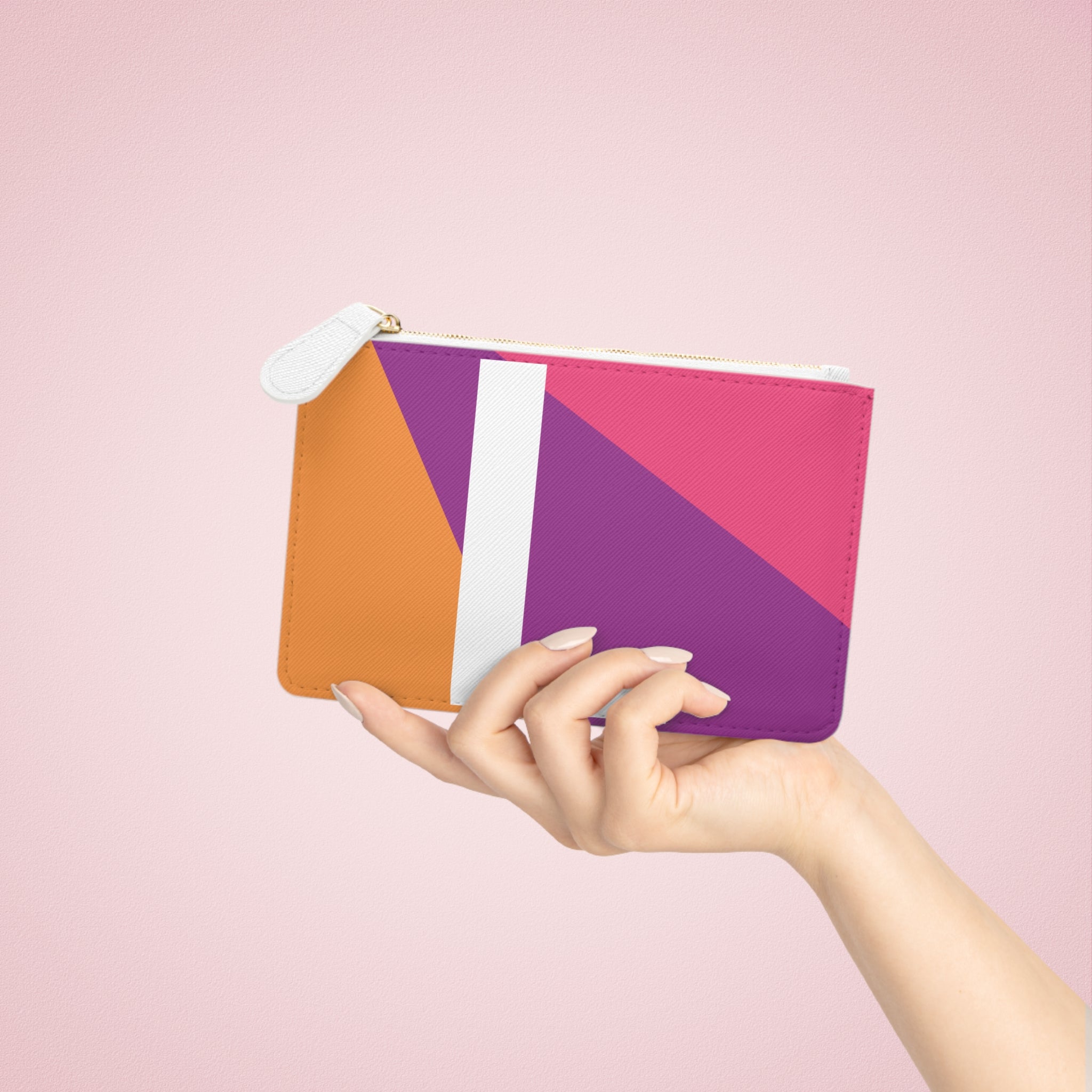 Initial L Mini Clutch — Colorblock Monogram Wristlet Wallet