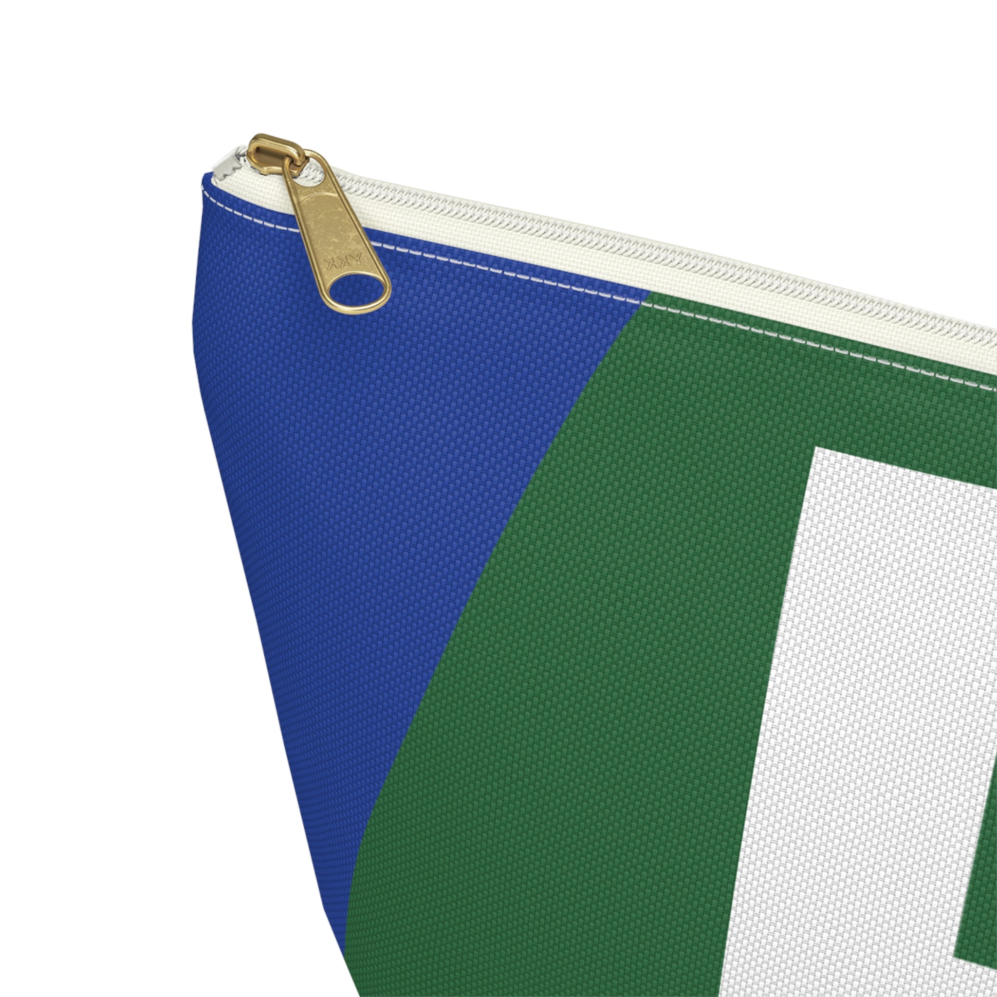 Initials Colorblock Accessory Pouch — Monogram F T-Bottom Cosmetic Bag