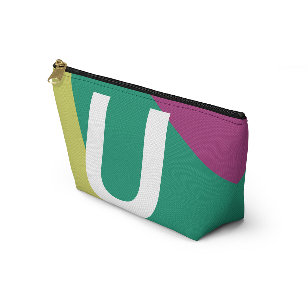 Initials Colorblock Accessory Pouch — Monogram U T-Bottom Cosmetic Bag