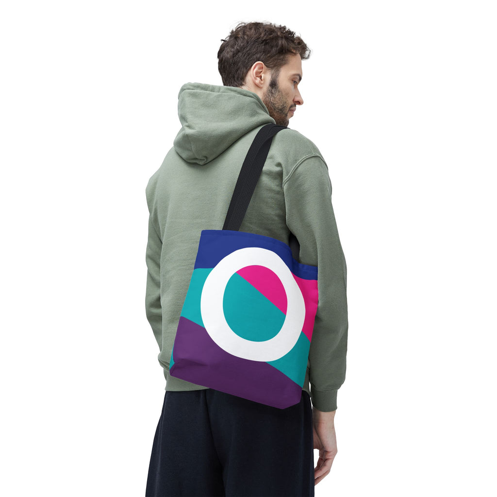 Monogram 'O' Colorblock Tote Bag — Personalized Initial O Shoulder Tote