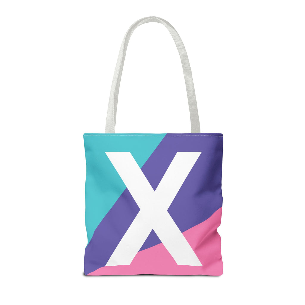 Monogram 'X' Colorblock Tote Bag — Personalized Initial X Shoulder Tote