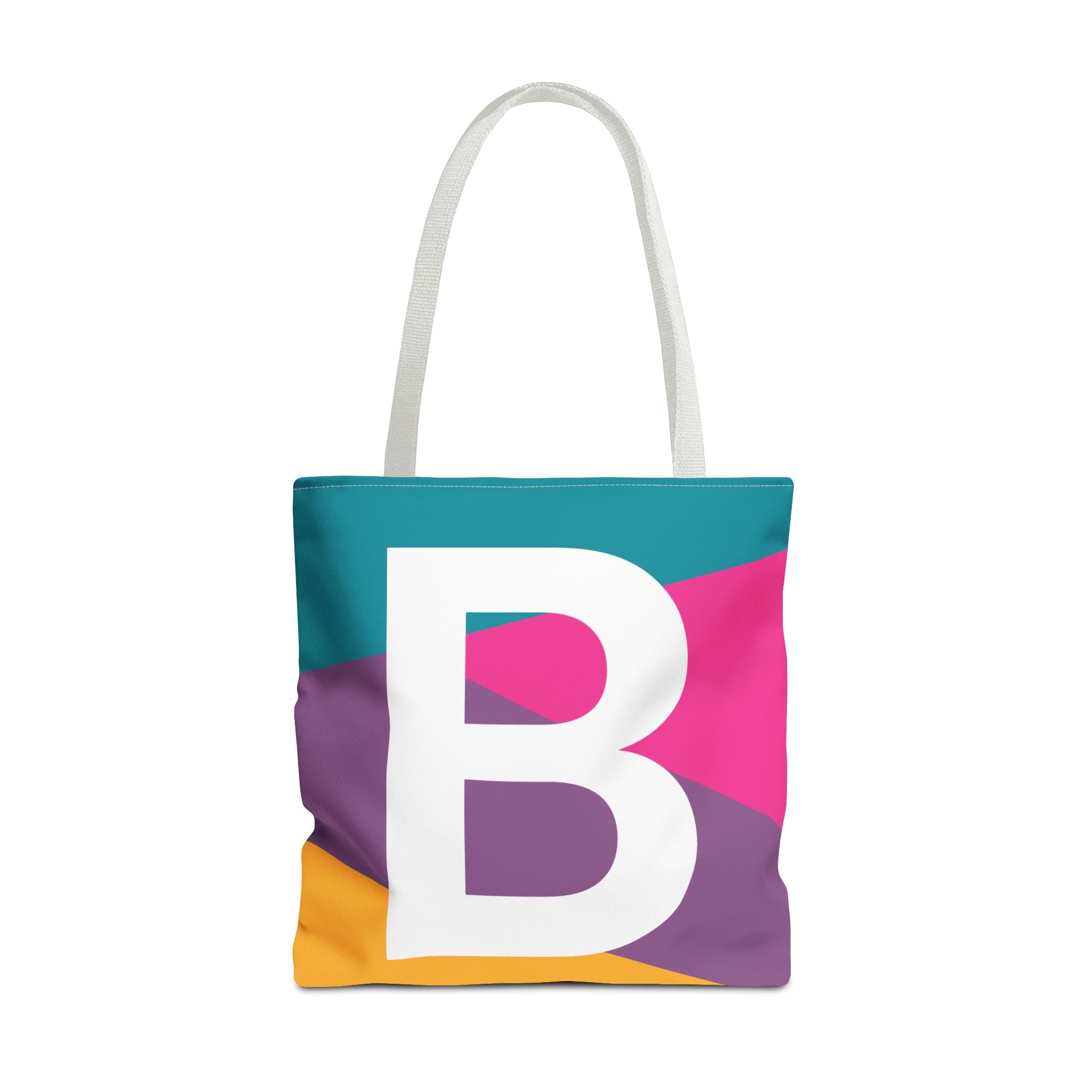 Monogram 'B' Colorblock Tote Bag — Personalized Initial A Shoulder Tote