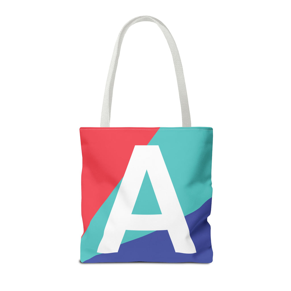 Monogram 'A' Colorblock Tote Bag — Personalized Initial A Shoulder Tote