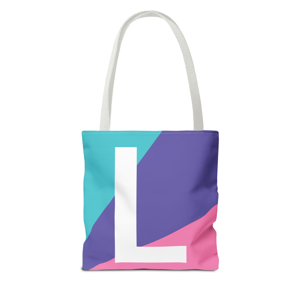 Monogram 'L' Colorblock Tote Bag — Personalized Initial L Shoulder Tote