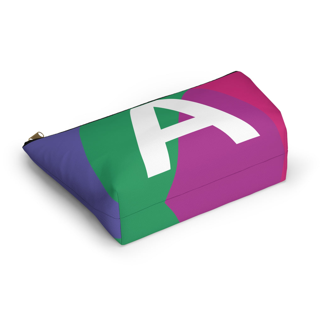 Initials Colorblock Accessory Pouch — Monogram A T-Bottom Cosmetic Bag