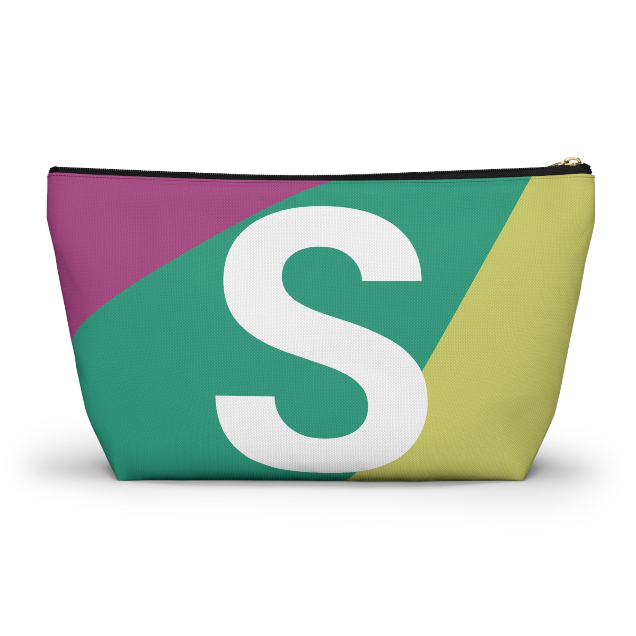 Initials Colorblock Accessory Pouch — Monogram S T-Bottom Cosmetic Bag