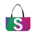 Personalized 'S' Colorblock Tote Bag — Monogram Weekender Tote