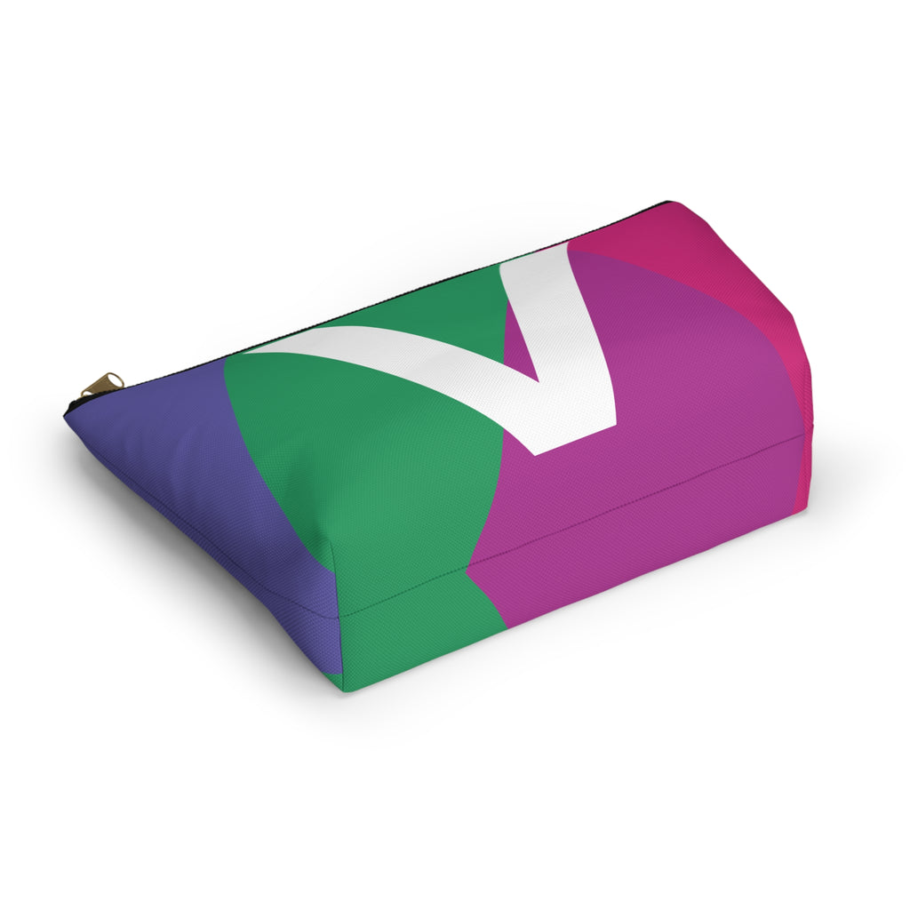 Initials Colorblock Accessory Pouch — Monogram V T-Bottom Cosmetic Bag