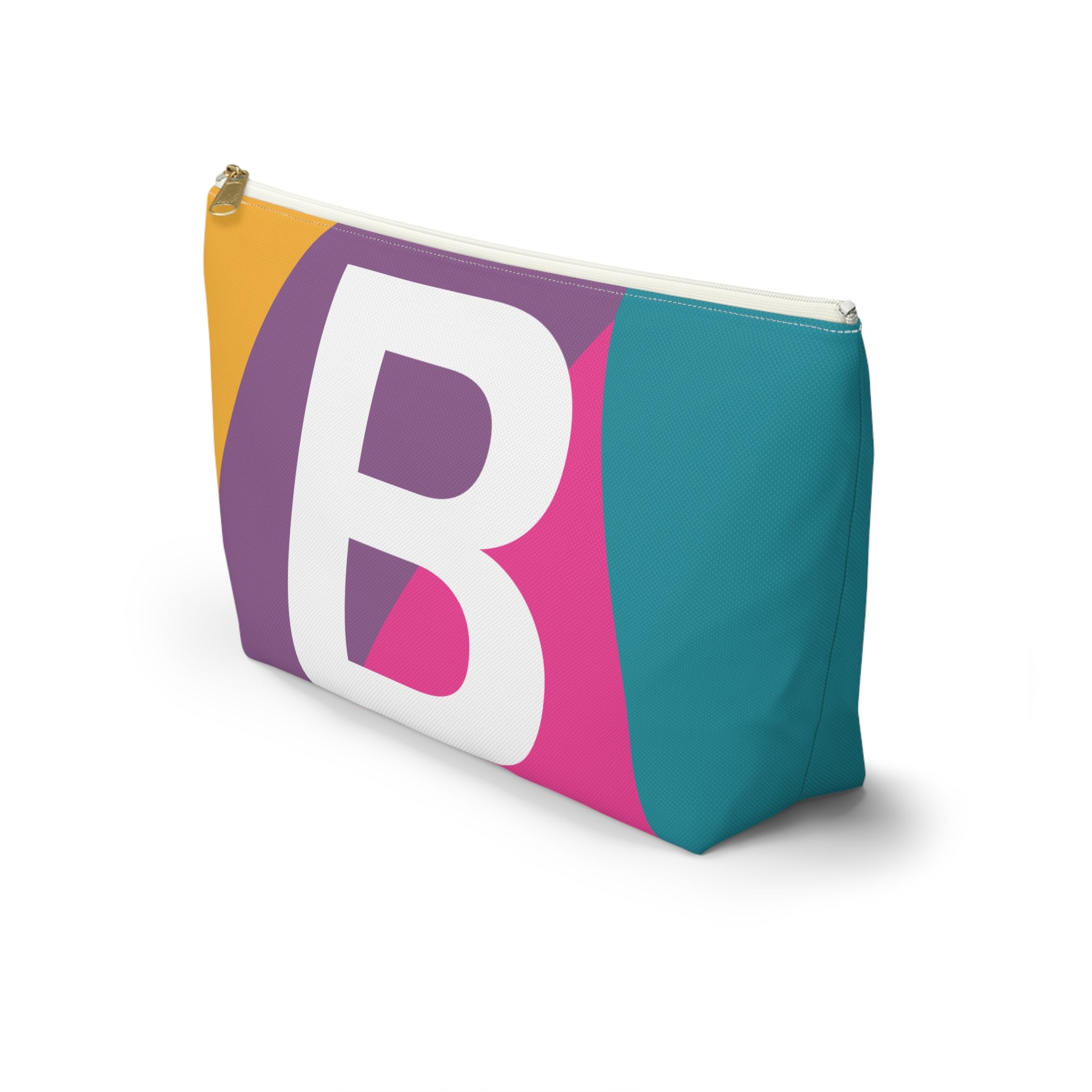 Initials Colorblock Accessory Pouch — Monogram B T-Bottom Cosmetic Bag